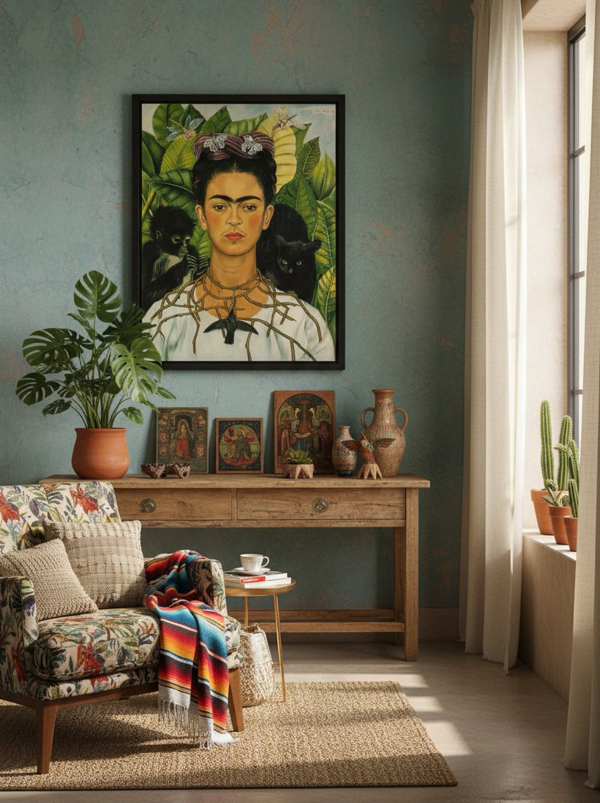 Self-Portrait with Thorn Necklace and Hummingbird - Frida Kahlo - Lifestyle