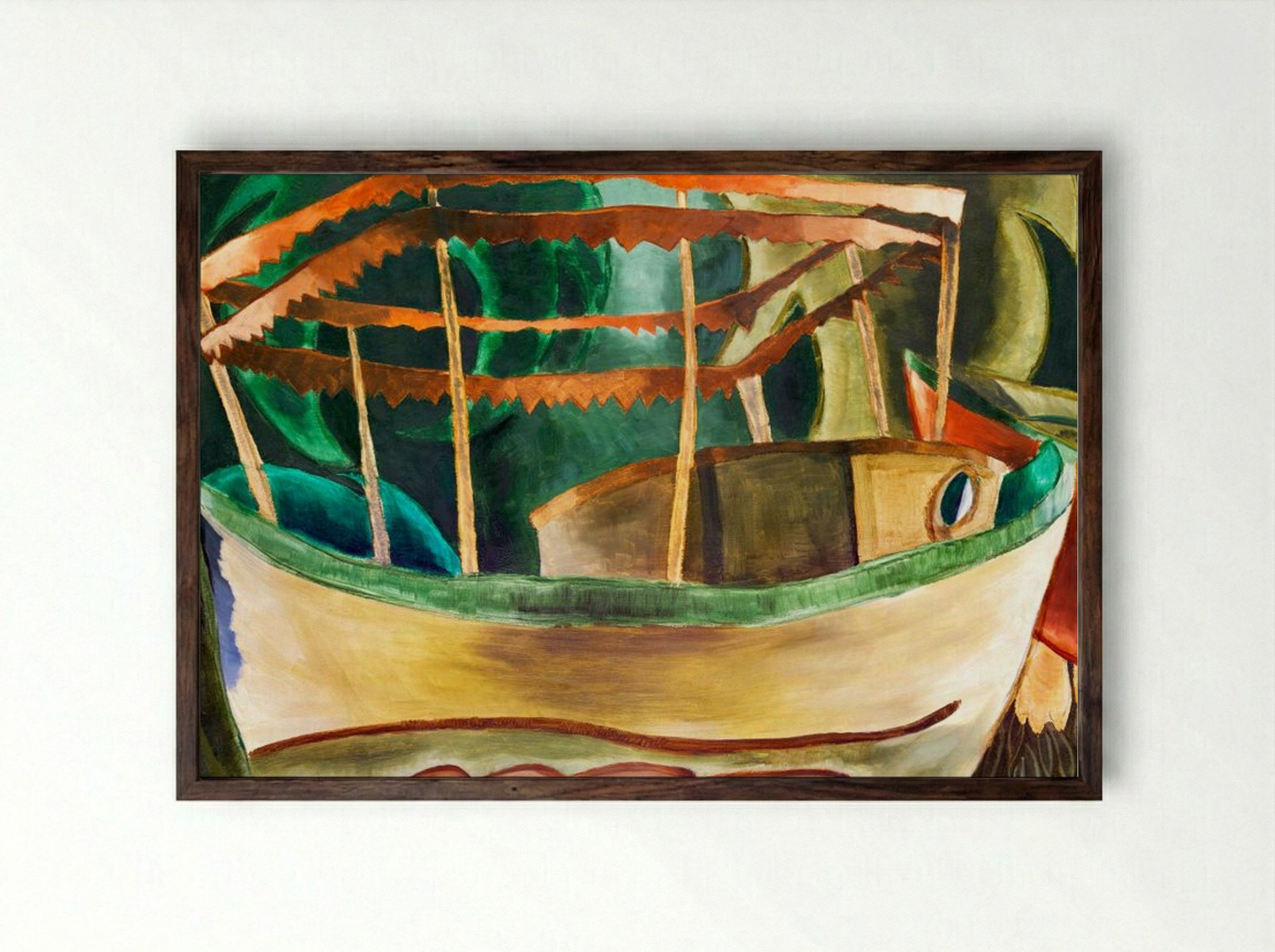 Fishboat - Arthur Dove - Framed Print Dark Wood