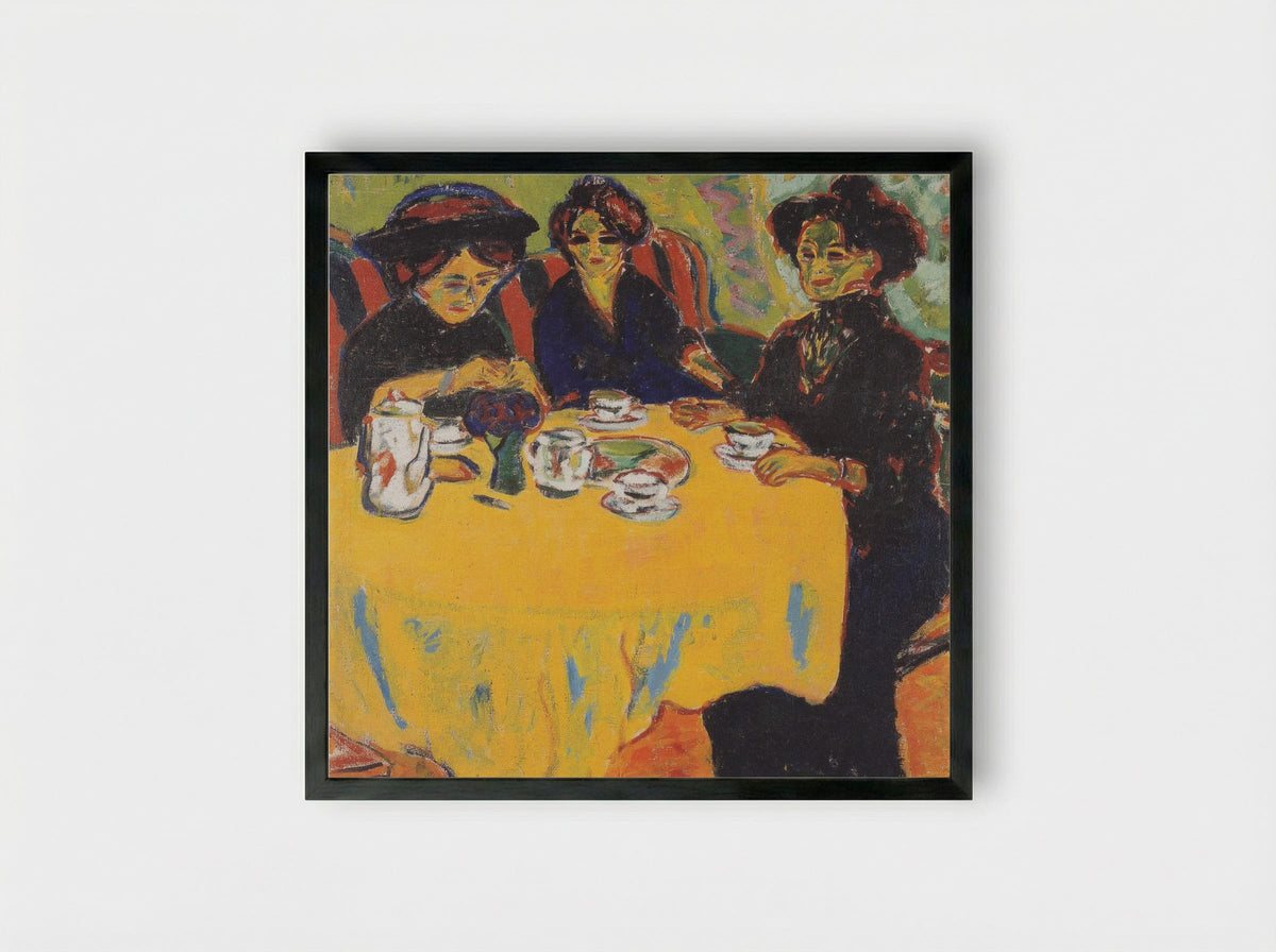 Coffee Drinking Women - Ernst Ludwig Kirchner - Framed Print Black