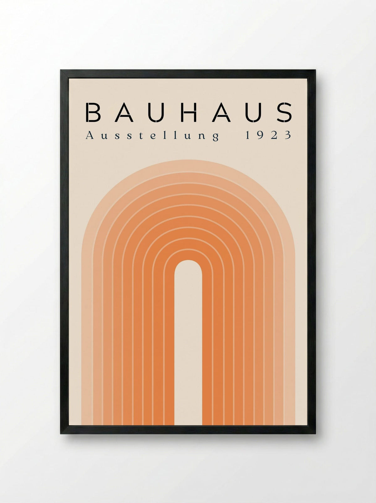 Bauhaus Sunset Arch – 1923 Exhibition Poster - Framed Print Black