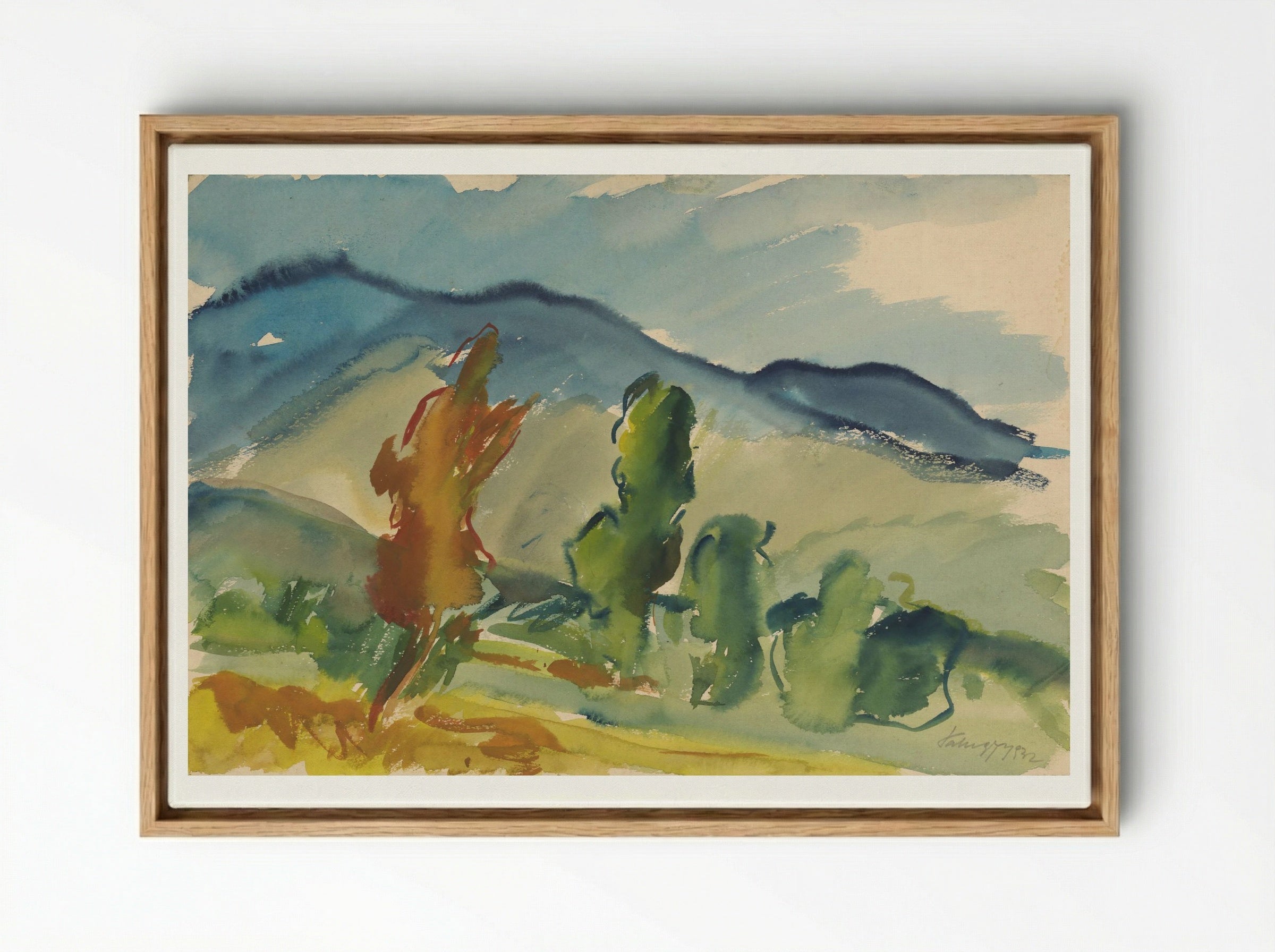 Landscape Below the Mountains - Zolo Palugyay - Framed Canvas Wood
