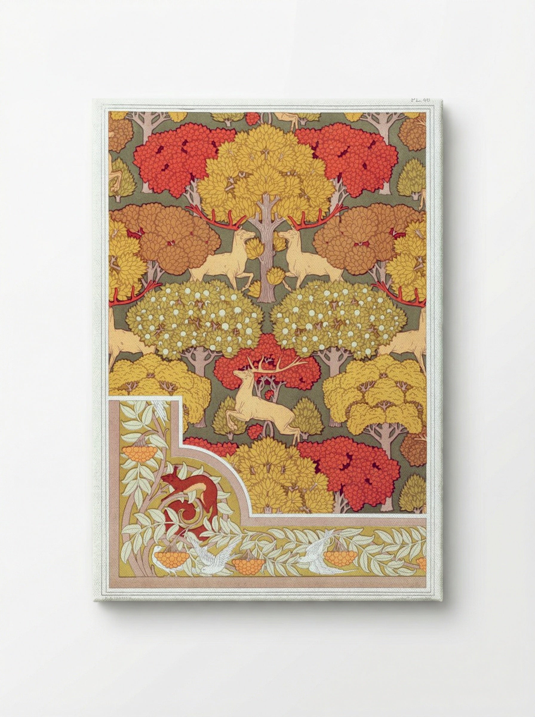 Cerfs et Arbres (Wallpaper Design with Deer and Trees) - Maurice Pillard Verneuil - Canvas