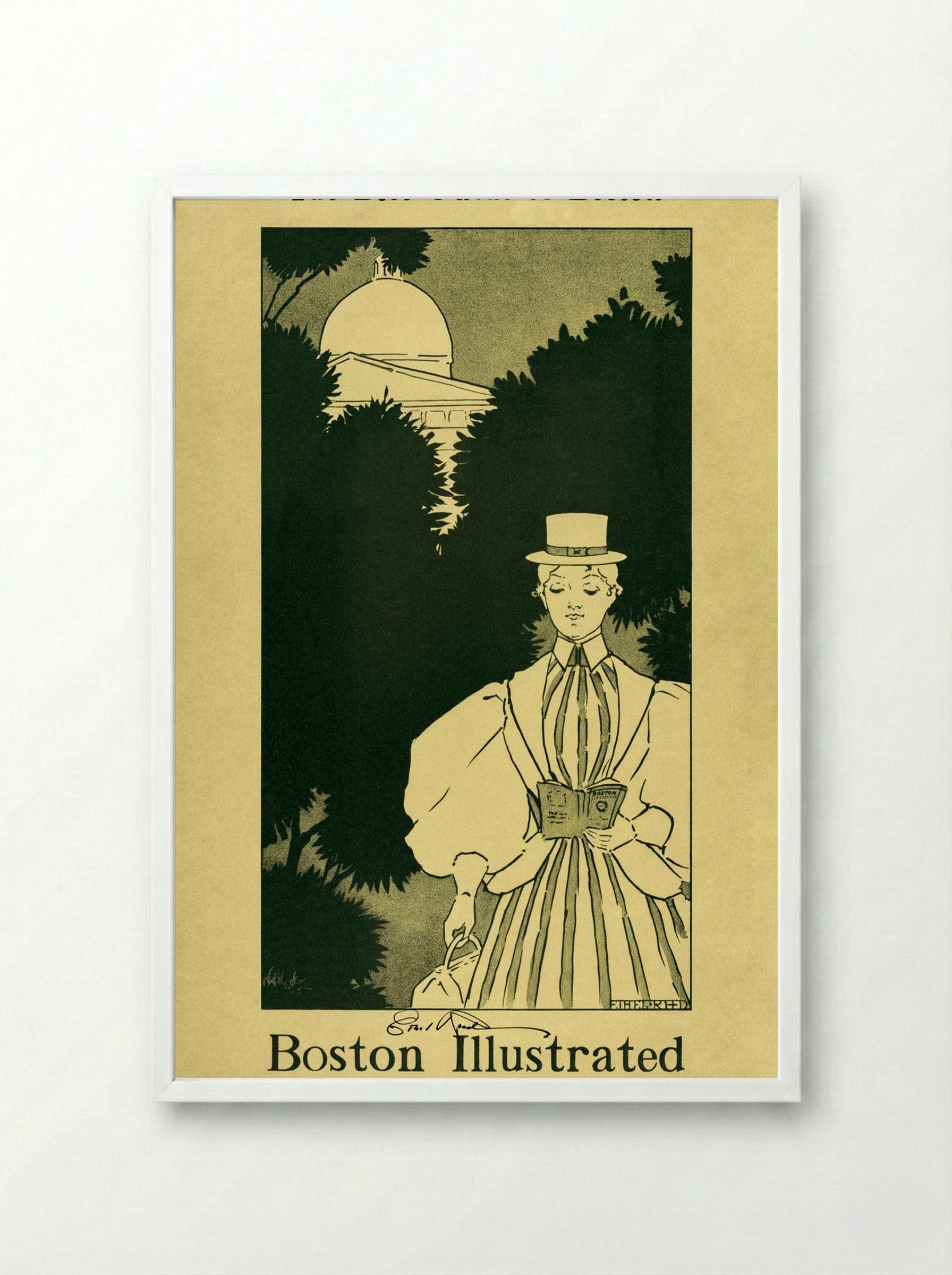The Best Guide to Boston - Ethel Reed - Framed Print White