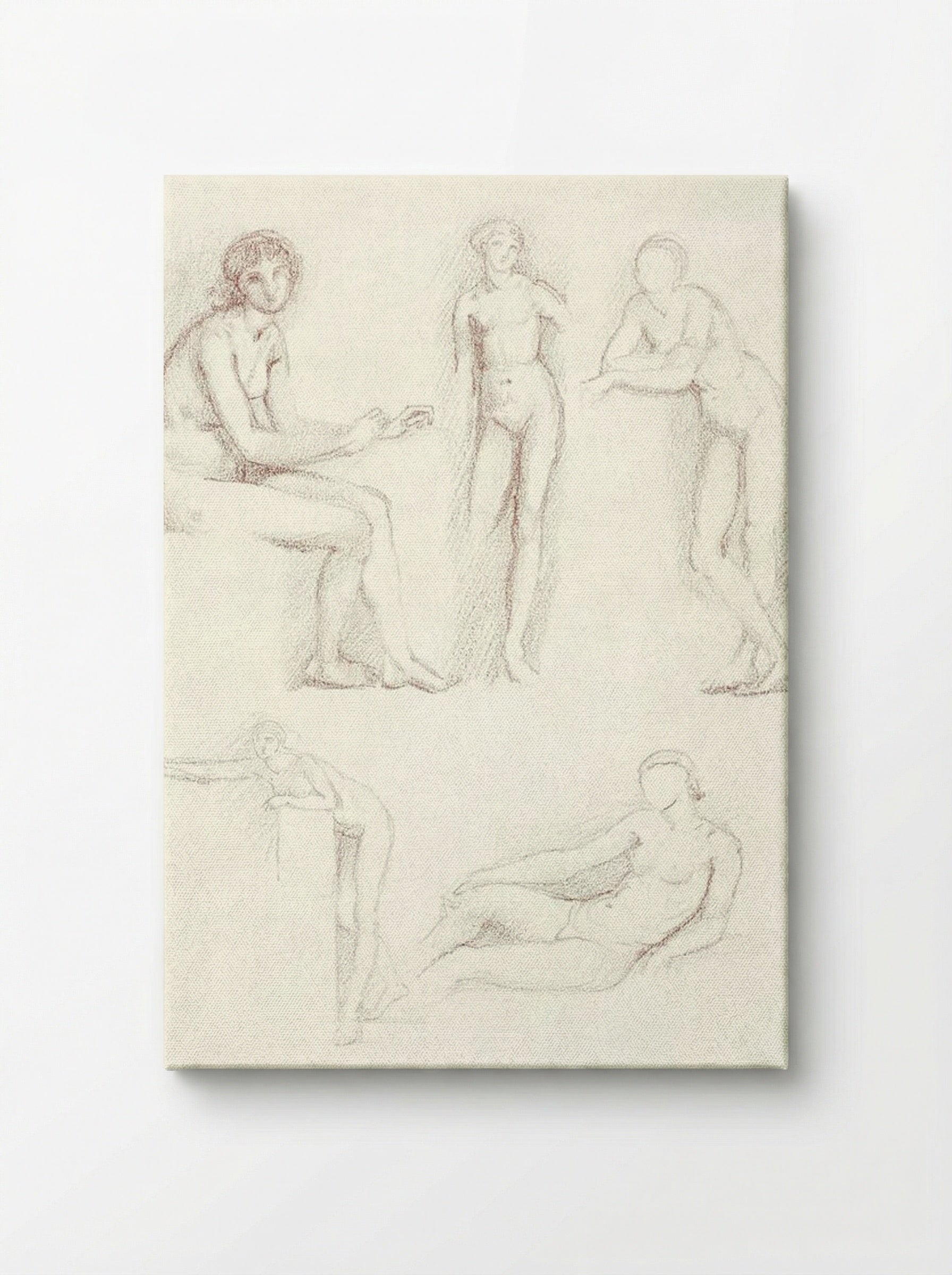 Female Nude: Five Studies - Edward Burne-Jones - Canvas