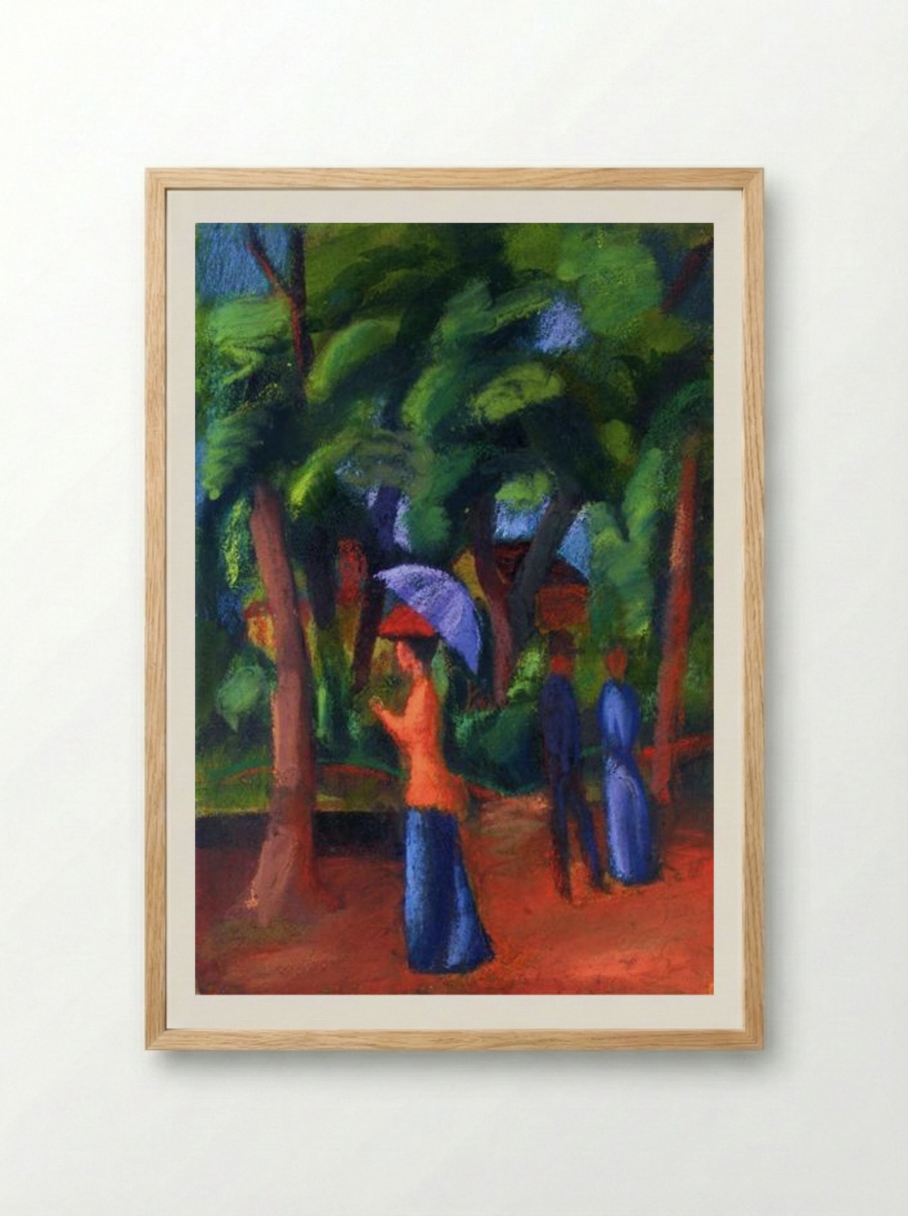 Walking in the Park - August Macke - Framed Print Wood