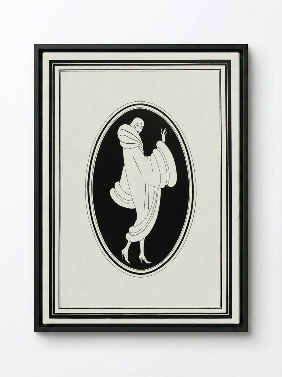Advertisement for Brandt's Fur Coat - Fine Art Print - Framed Canvas Black