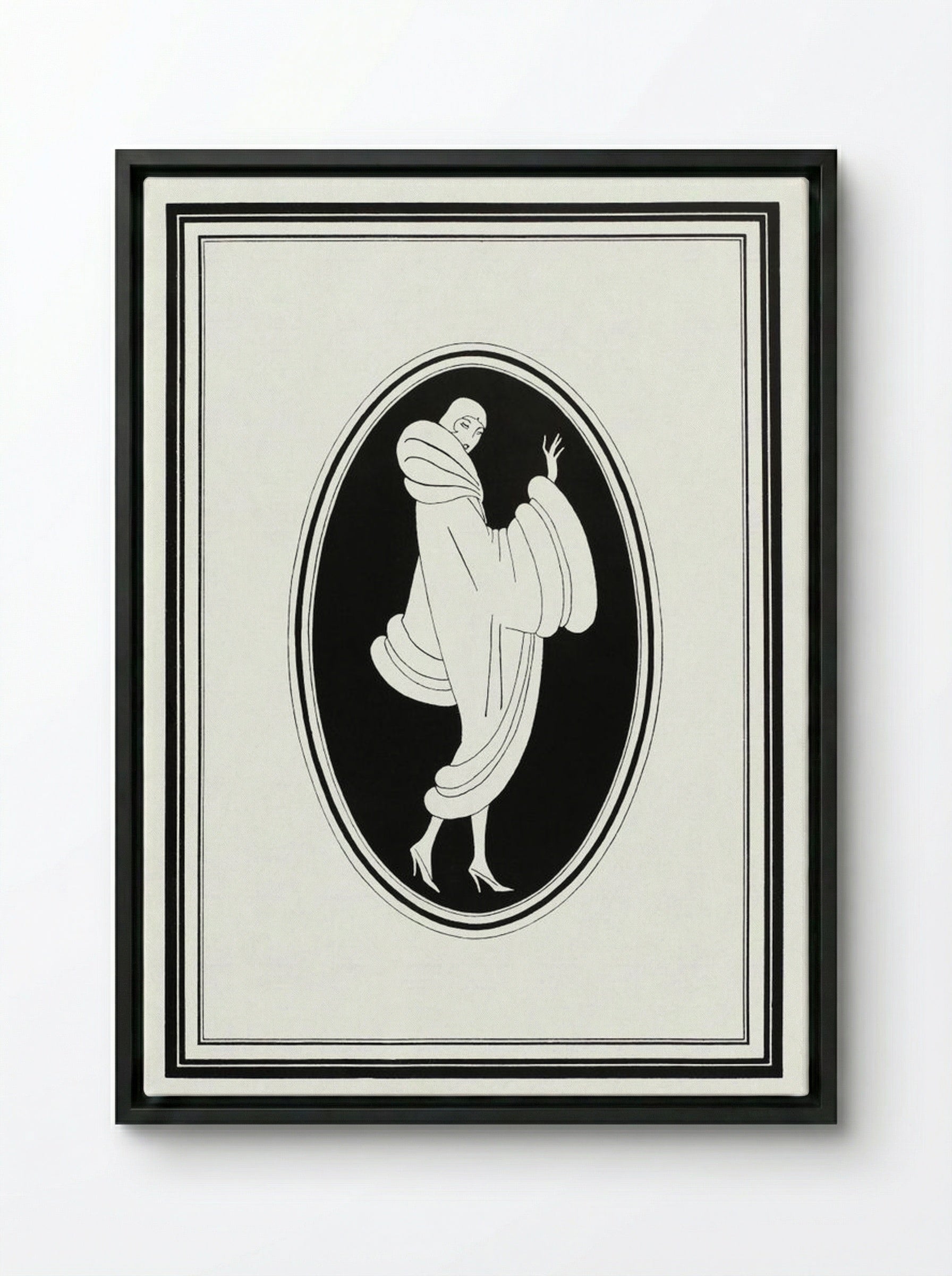 Advertisement for Brandt's Fur Coat - Fine Art Print - Framed Canvas Black