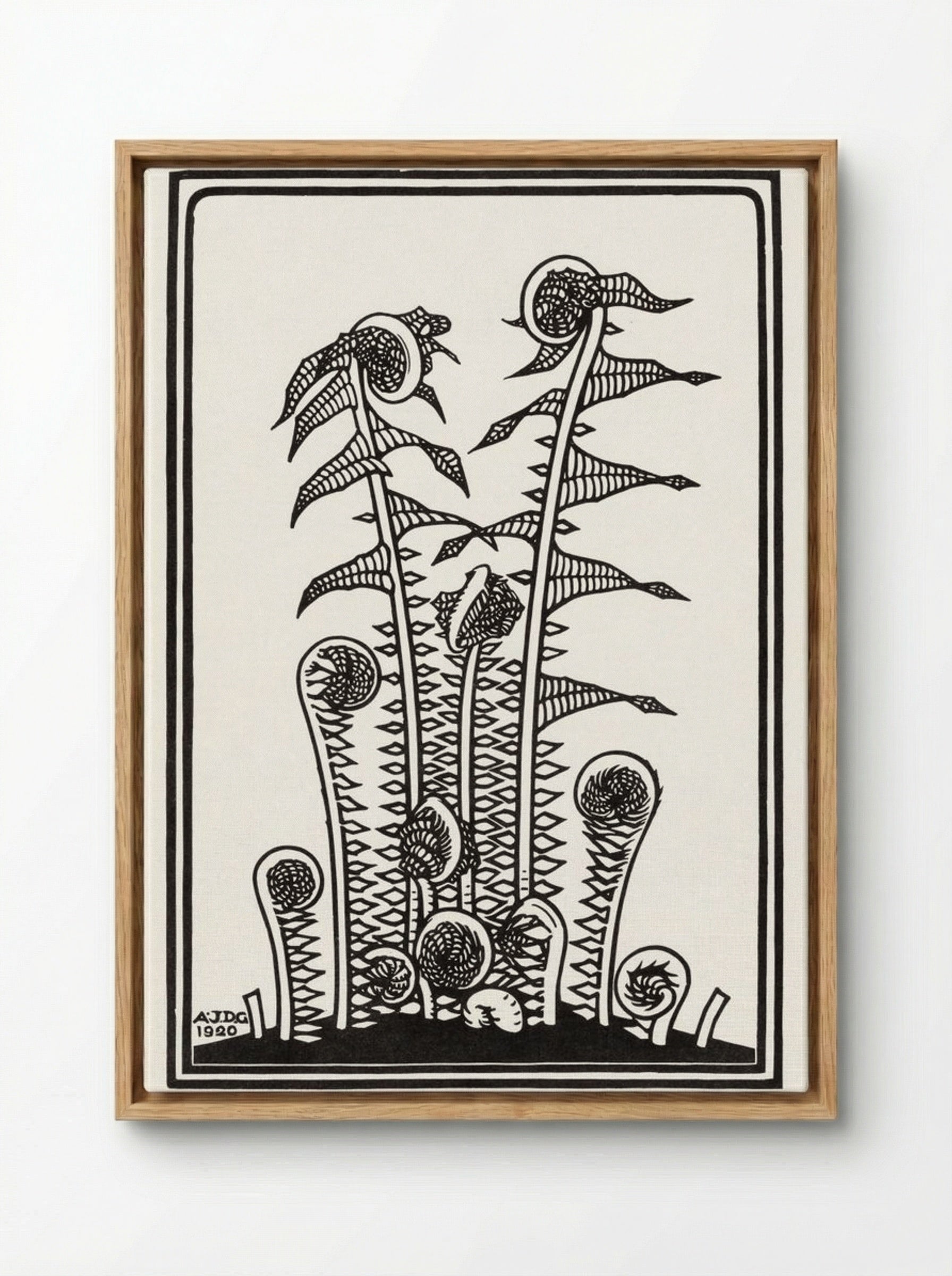 Ferns - Julie de Graag - Framed Canvas Wood