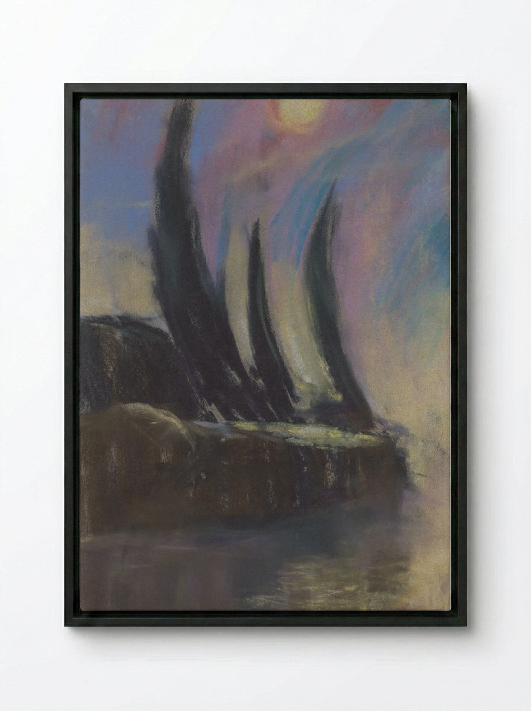 Night Mood - Zolo Palugyay - Framed Canvas Black