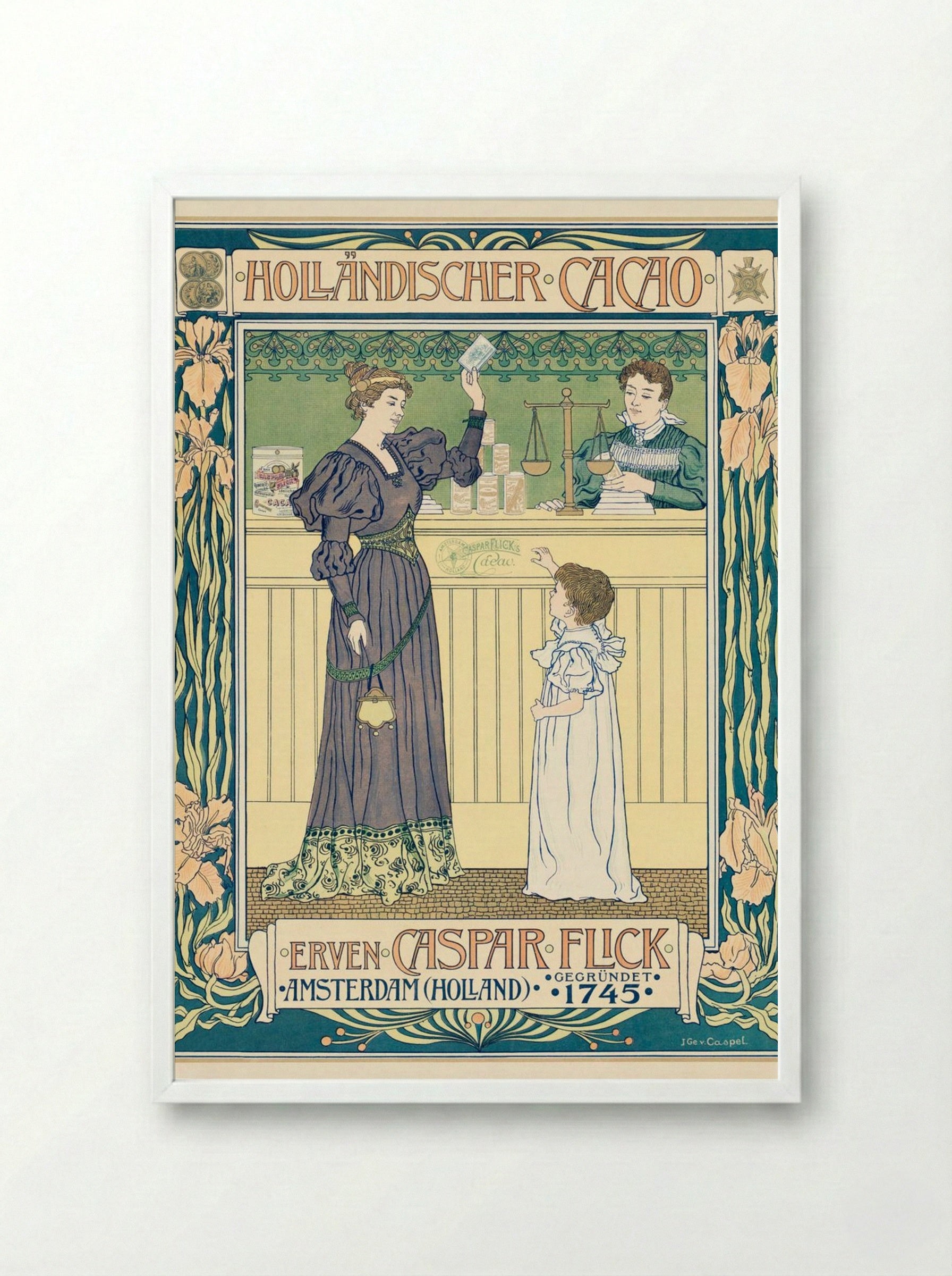 Holländischer Cacao - Johann Georg van Caspel - Framed Print White