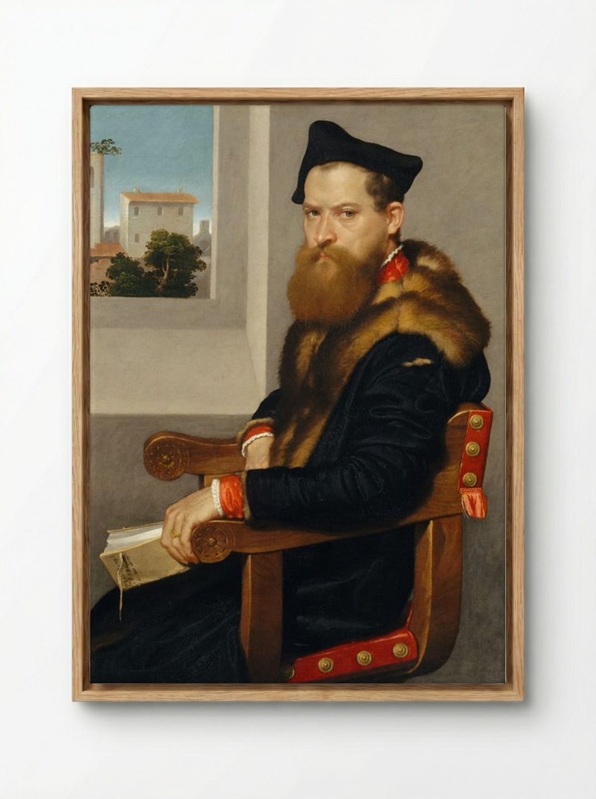 Portrait of Bartolomeo Bonghi - Giovanni Battista Moroni - Framed Canvas Wood
