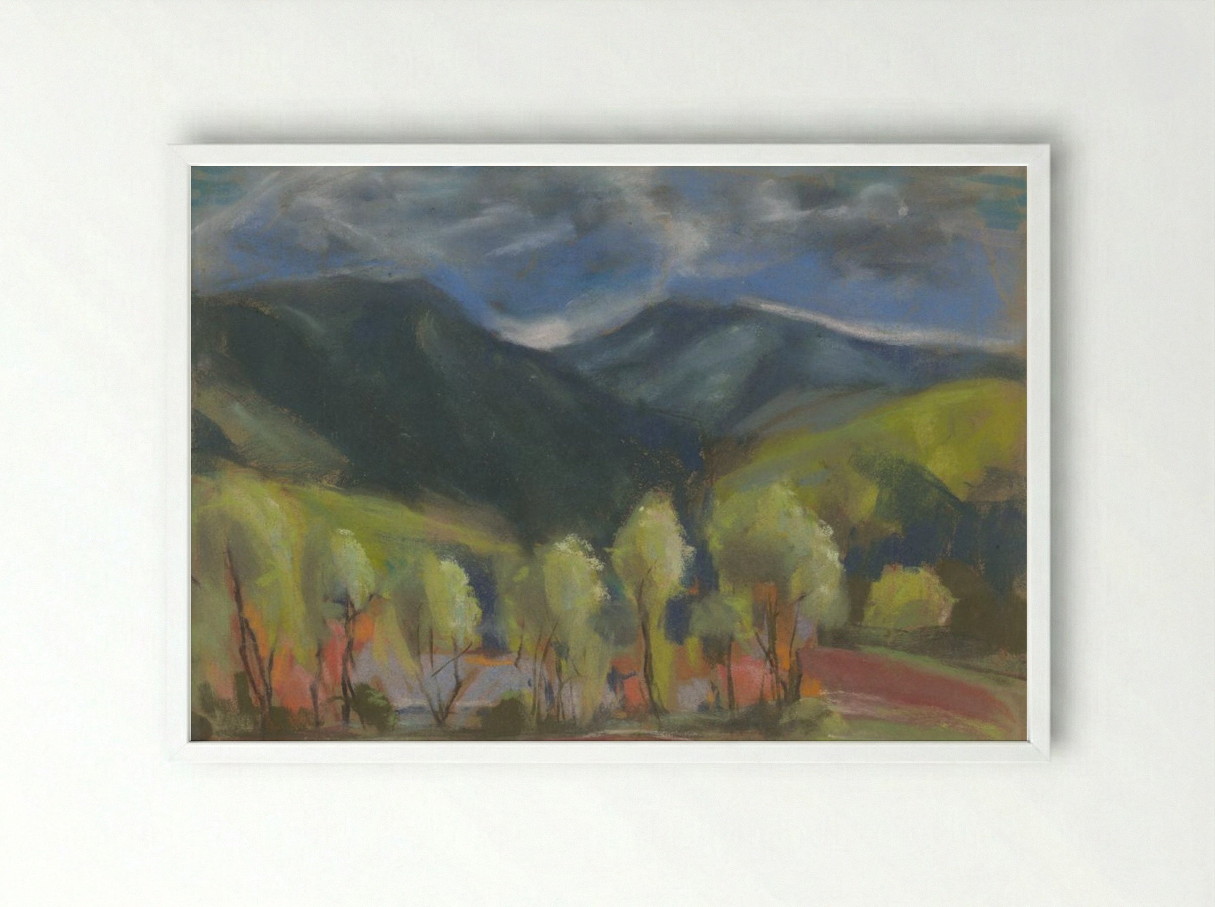 Spring Landscape - Zolo Palugyay - Framed Print White