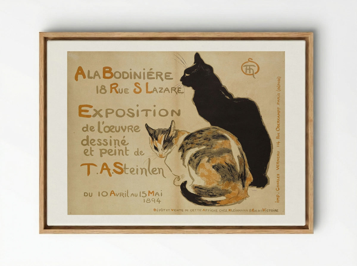 A la Bodinière, 18 Rue St. Lazare - Théophile Steinlen - Framed Canvas Wood