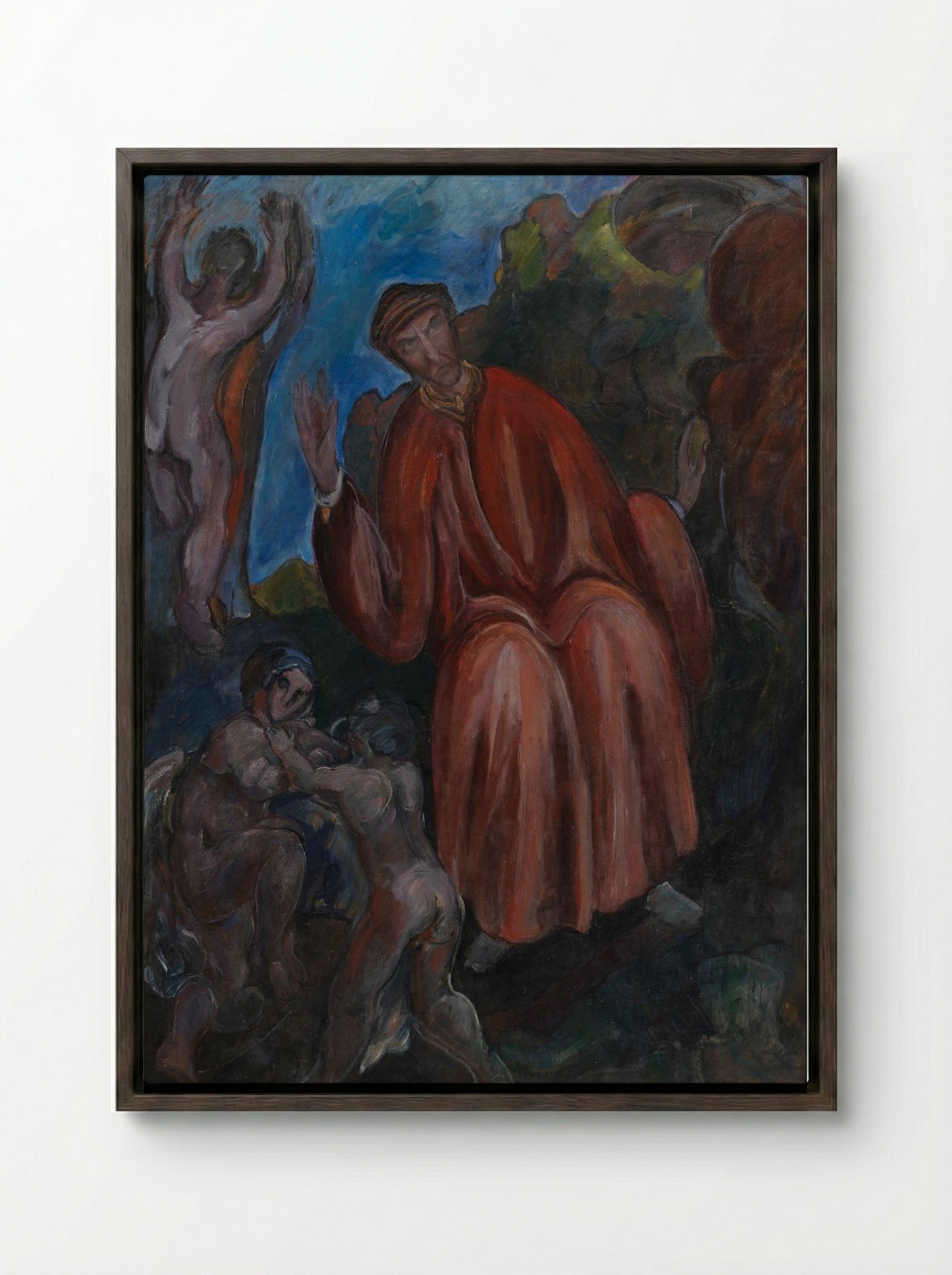Dante. Prophets, Opus I - Jens Adolf Jerichau - Framed Canvas Dark Wood