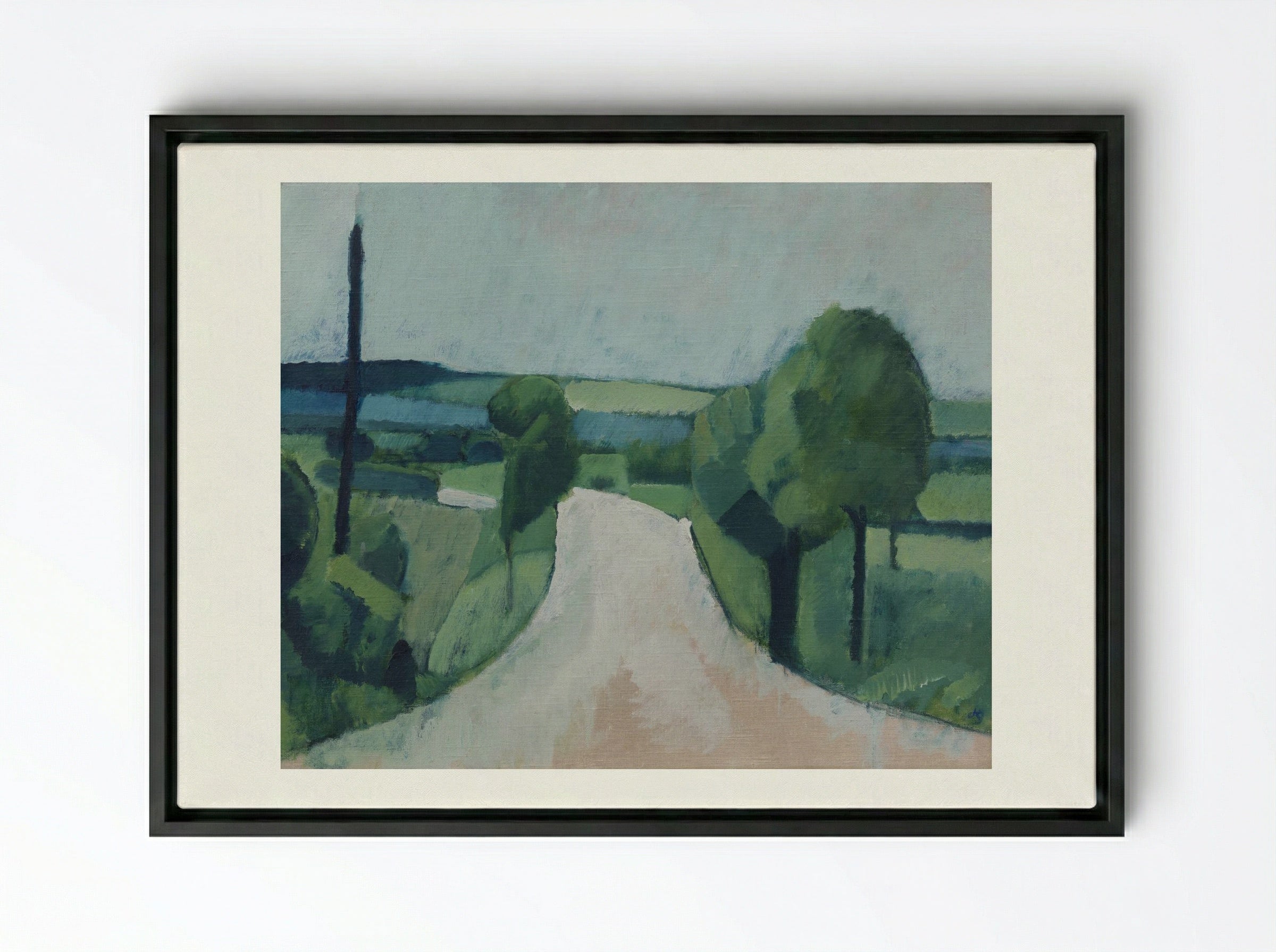 Road near Fåborg on Funen - Harald Giersing - Framed Canvas Black