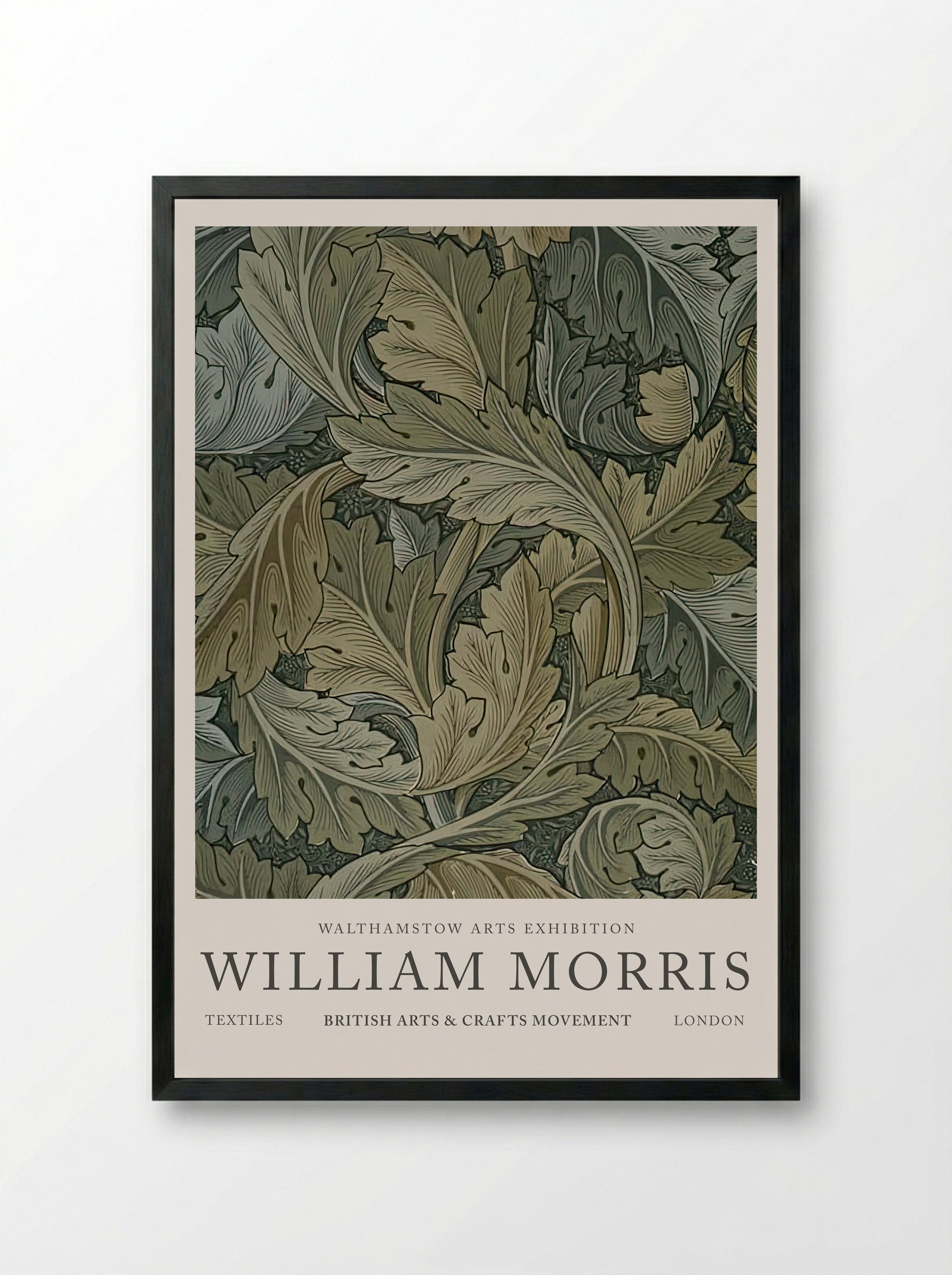 Acanthus - William Morris - Framed Print Black