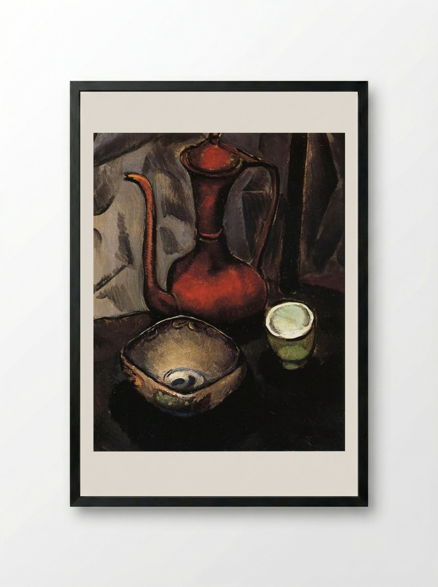 Still Life with Red Tea Kettle - Man Ray - Framed Print Black