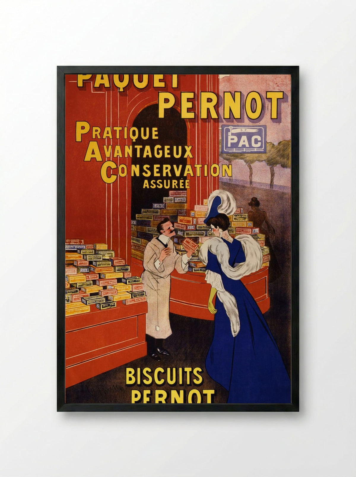Paquet Pernot Biscuits Pernot - Leonetto Cappiello - Framed Print Black