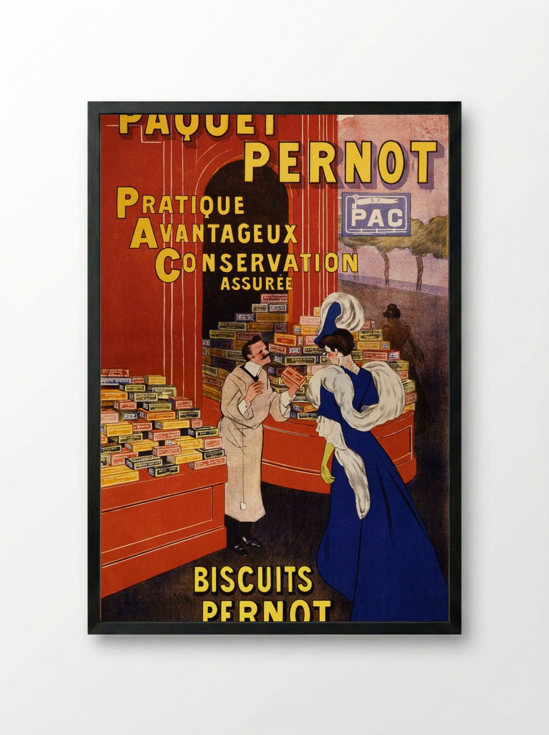 Paquet Pernot Biscuits Pernot - Leonetto Cappiello - Framed Print Black