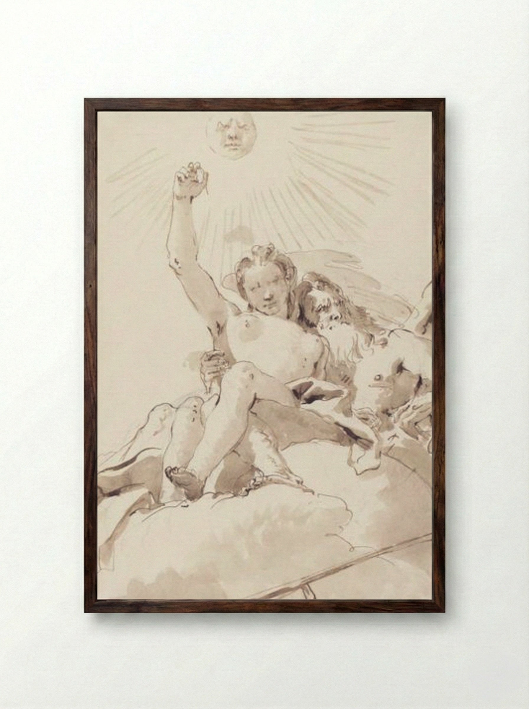 Time and Truth - Giovanni Battista Tiepolo - Framed Print Dark Wood