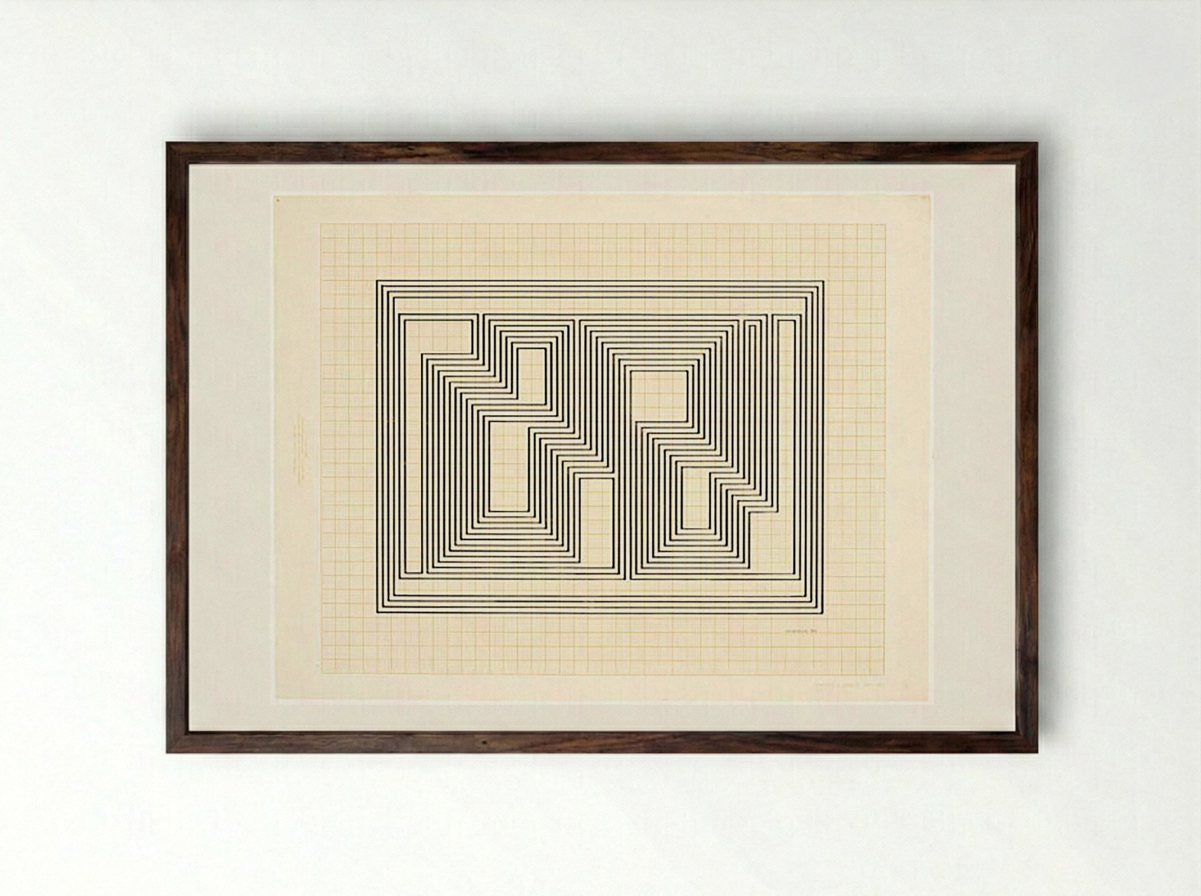Graphic Tectonic - Fine Art Print - Framed Print Dark Wood