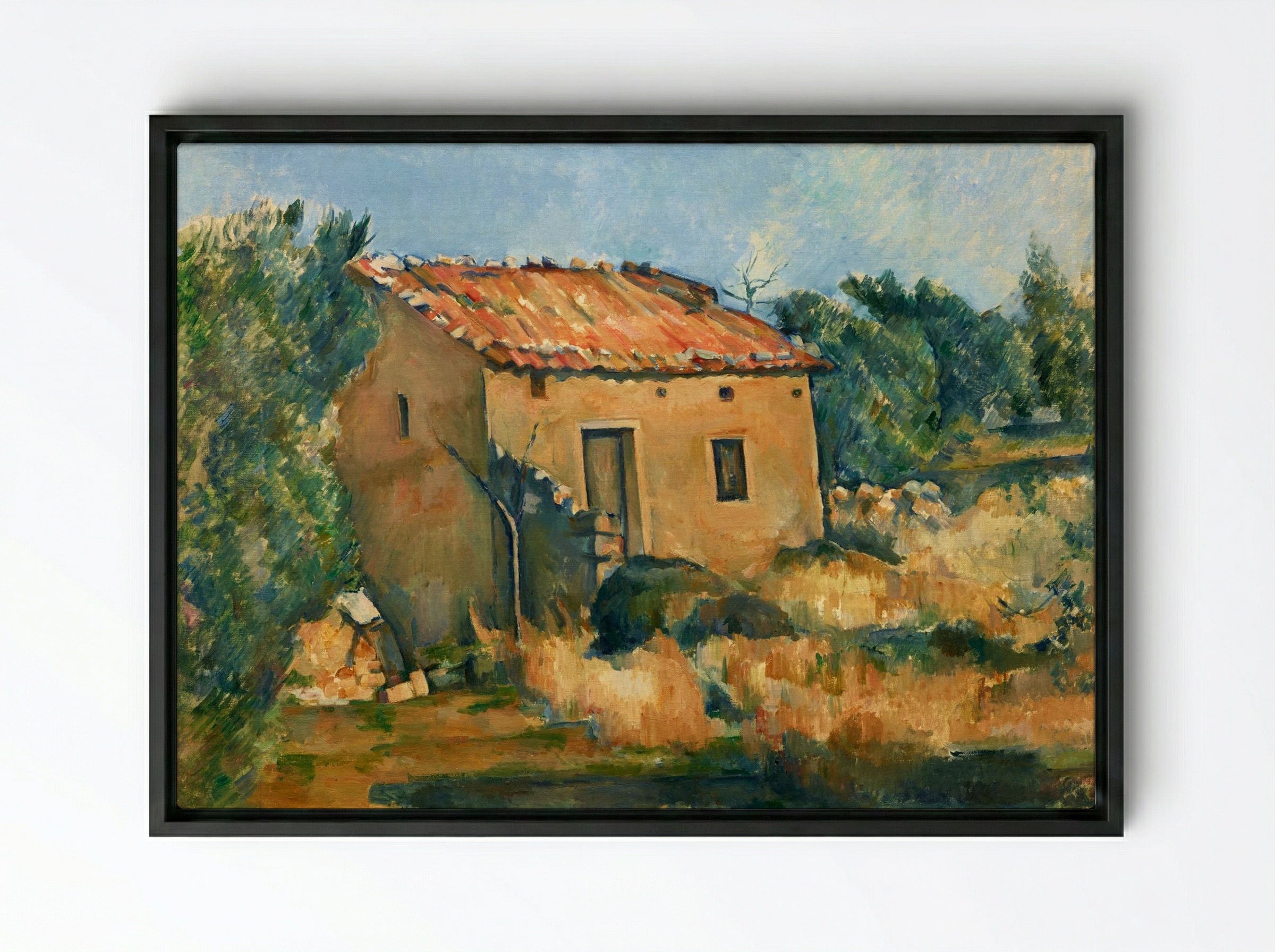 Abandoned House near Aix-en-Provence - Paul Cézanne - Framed Canvas Black