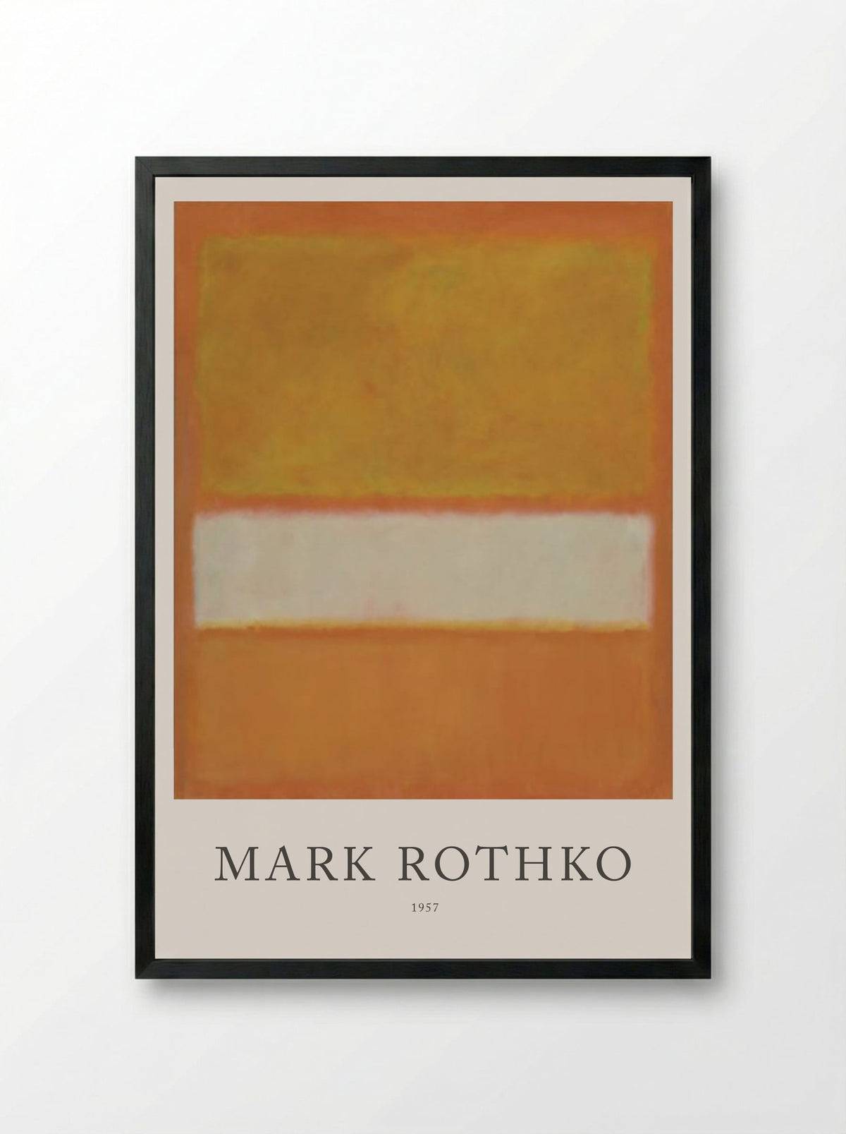 Untitled (Orange, White, and Orange) - Mark Rothko - Framed Print Black