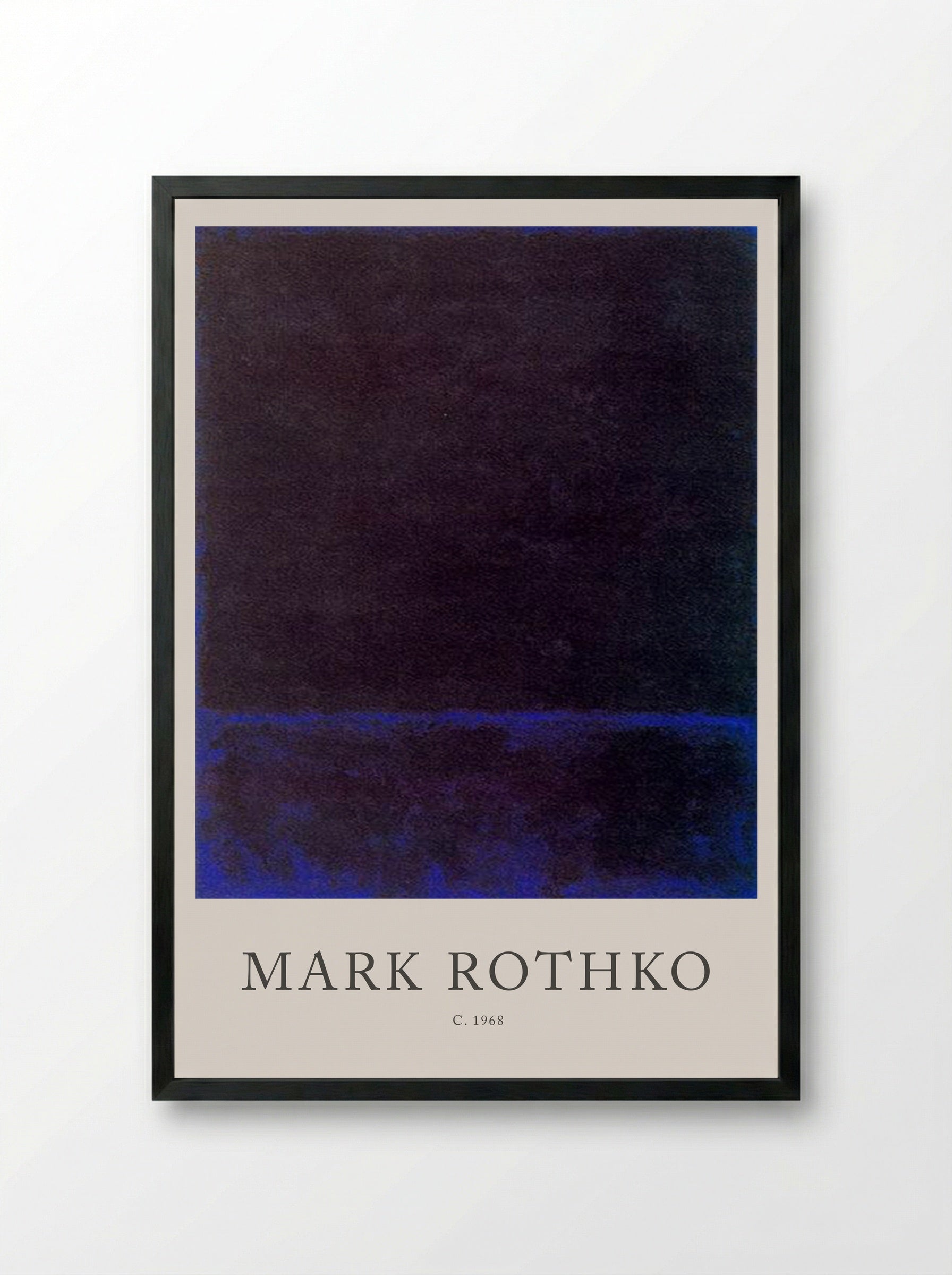 Untitled (Dark Blue Band, c. 1968) - Mark Rothko - Framed Print Black