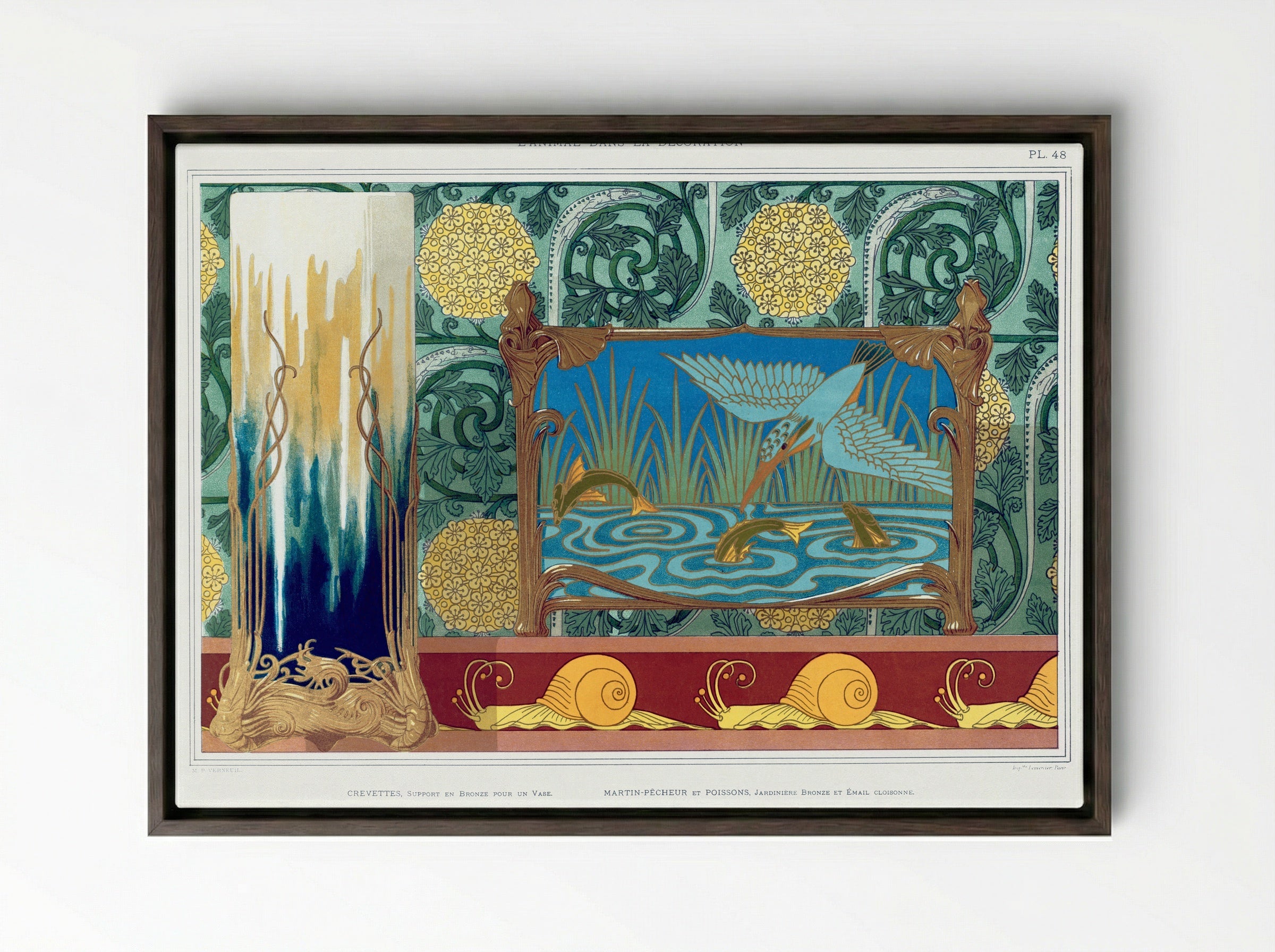 L'Animal dans la Décoration, Plate 48 - Maurice Pillard Verneuil - Framed Canvas Dark Wood