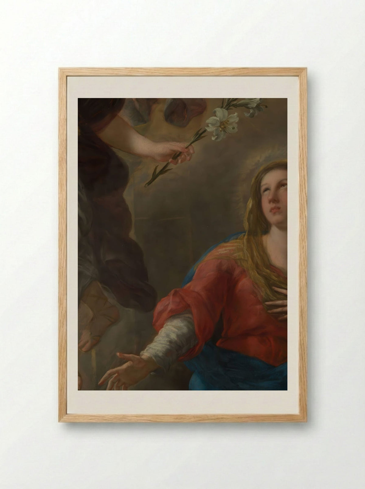 The Annunciation - Luca Giordano - Framed Print Wood