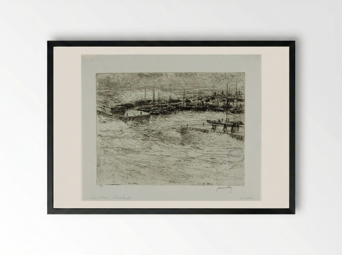 Sea and Rain, McDuff - James McBey - Framed Print Black