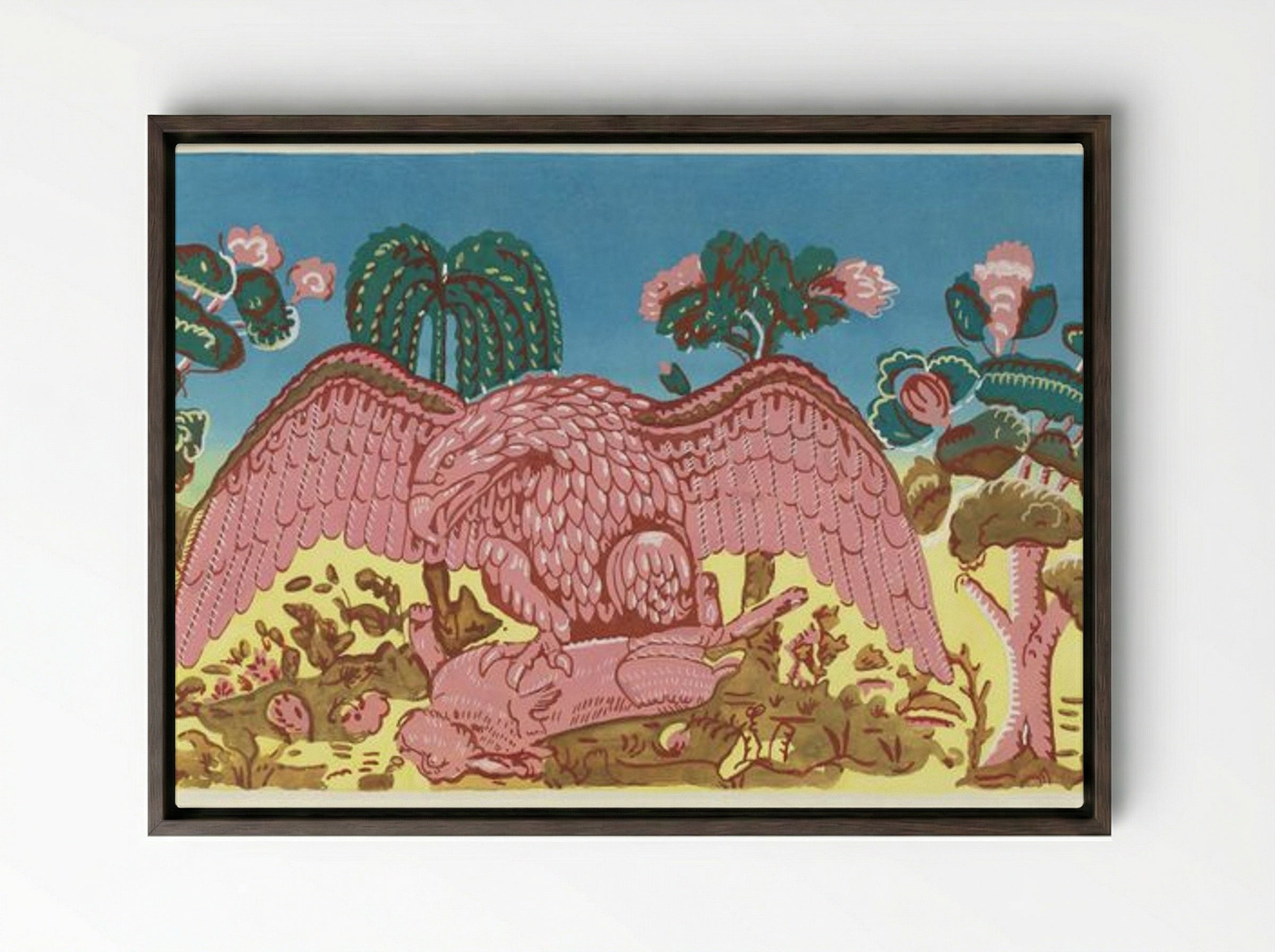 Bandbox Design, Eagle and Rabbit - Martin Partyka - Framed Canvas Dark Wood