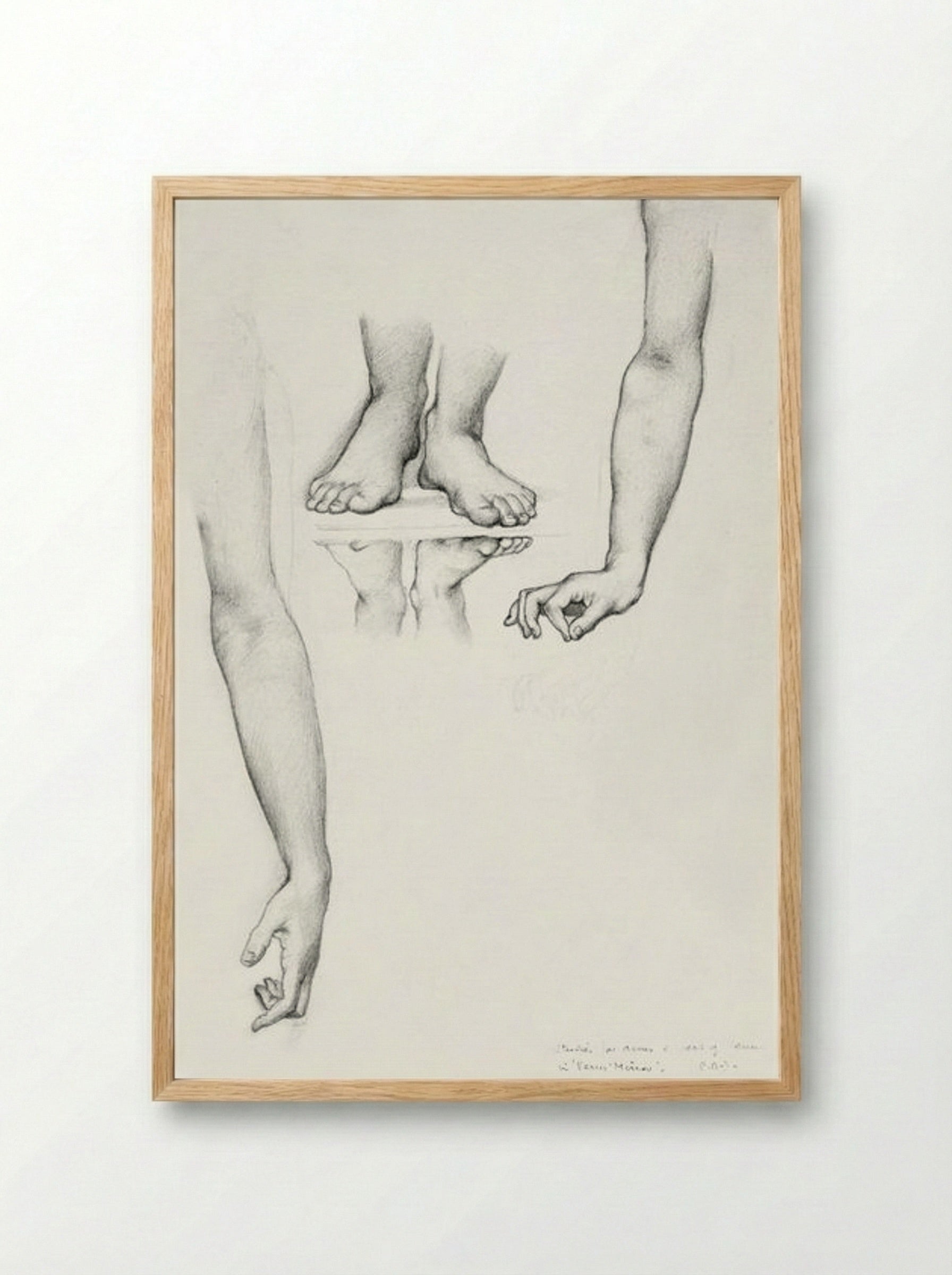 Study for 'The Mirror of Venus' (Arms and Feet) - Edward Burne-Jones - Framed Print Wood