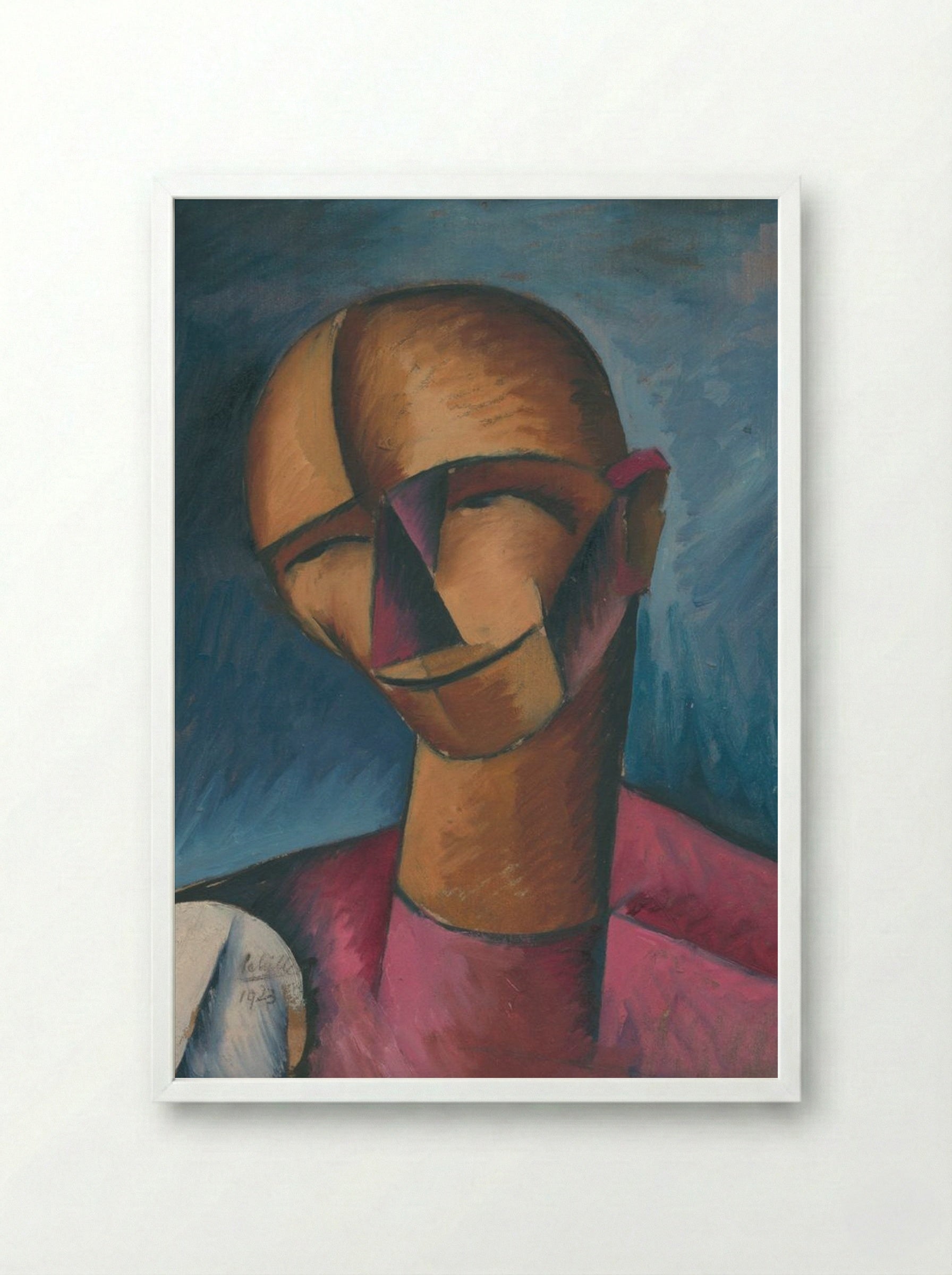 A Man's Head - Schiller Geyser - Framed Print White