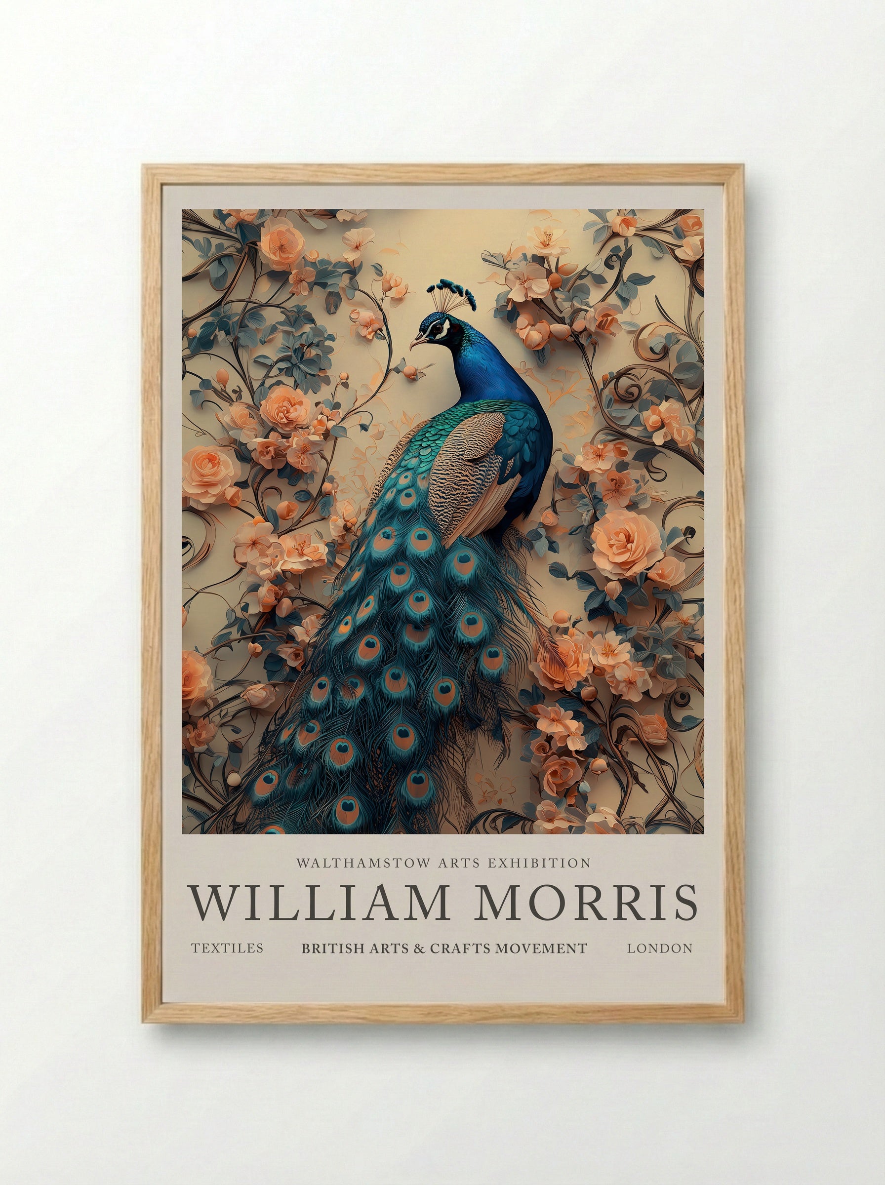 Peacock Splendor - William Morris - Framed Print Wood