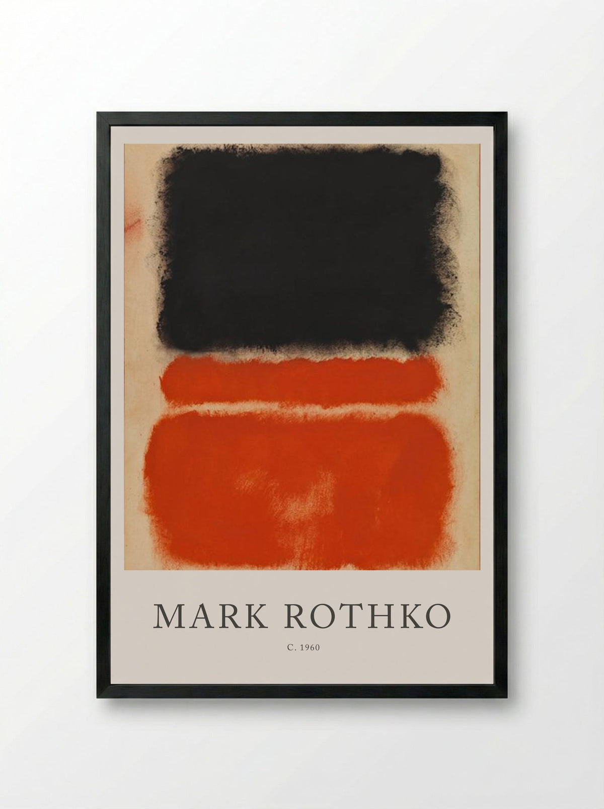 Untitled (Black and Red Bands) - Mark Rothko - Framed Print Black