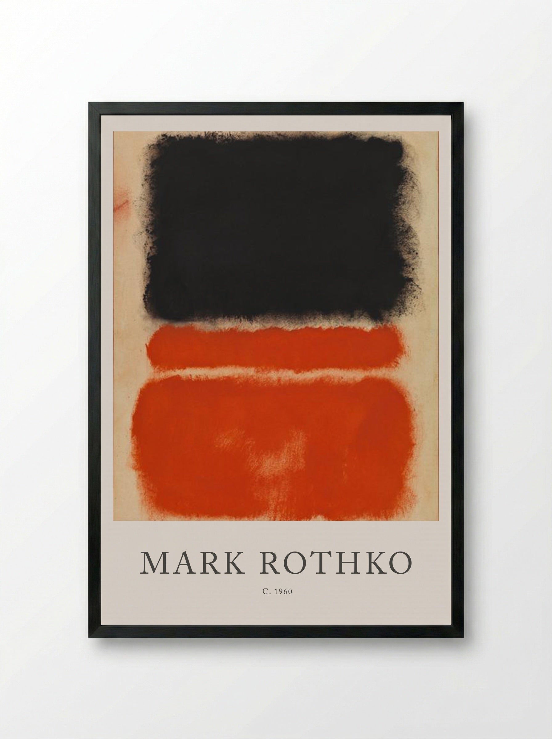 Untitled (Black and Red Bands) - Mark Rothko - Framed Print Black
