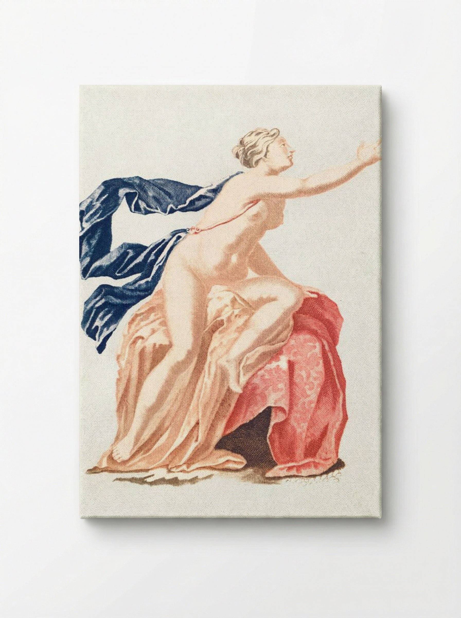 Papaver and Nude Female Figure - Fine Art Print - Canvas