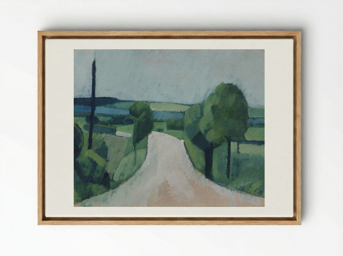 Road near Fåborg on Funen - Harald Giersing - Framed Canvas Wood