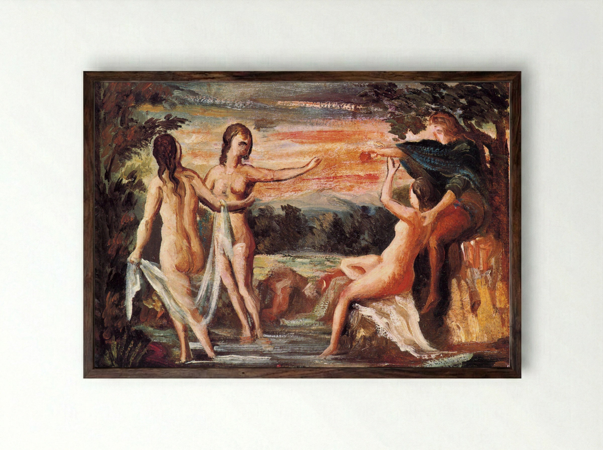 The Judgement of Paris - Pierre-Auguste Renoir - Framed Print Dark Wood