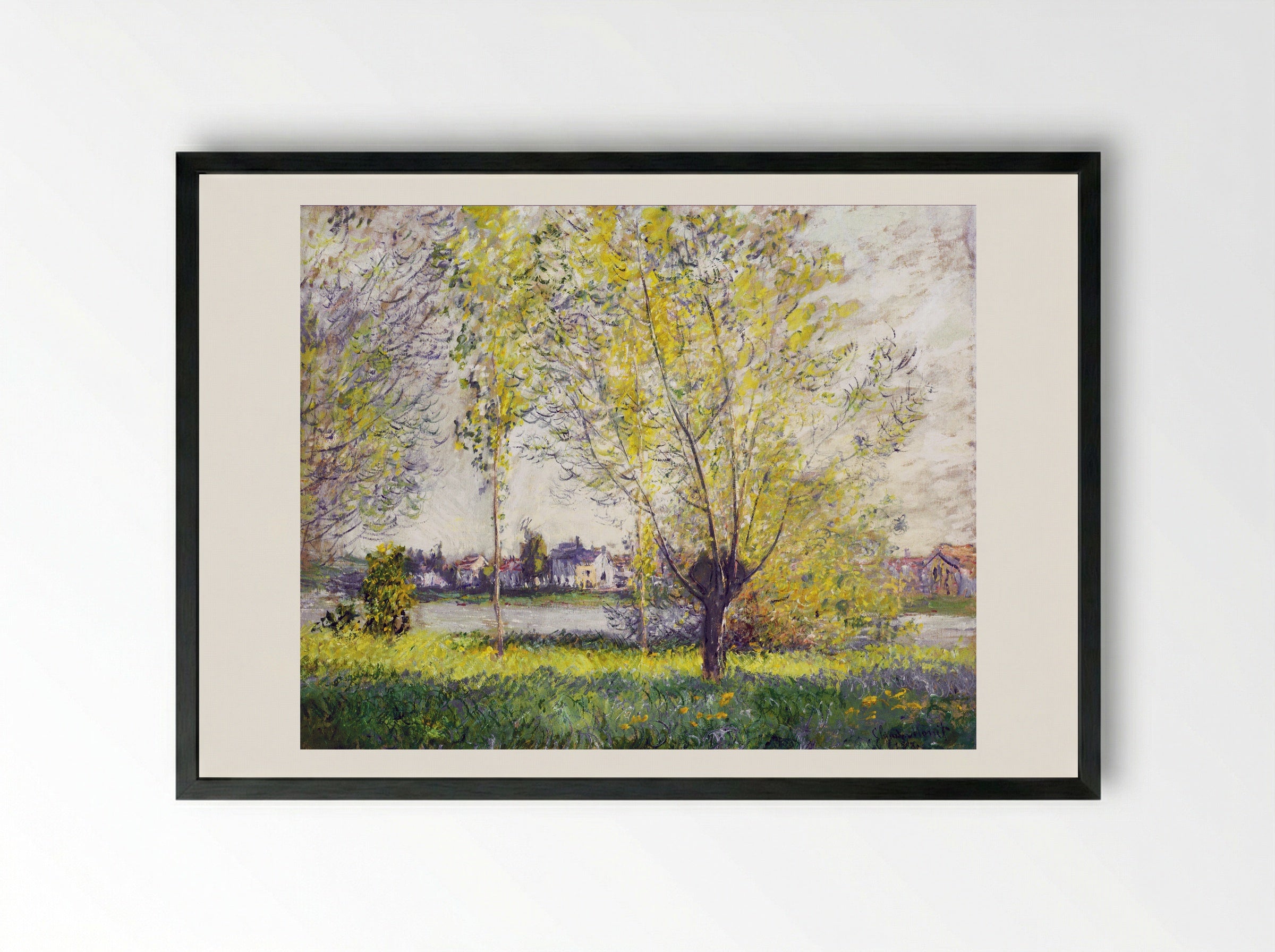 The Willows - Claude Monet - Framed Print Black