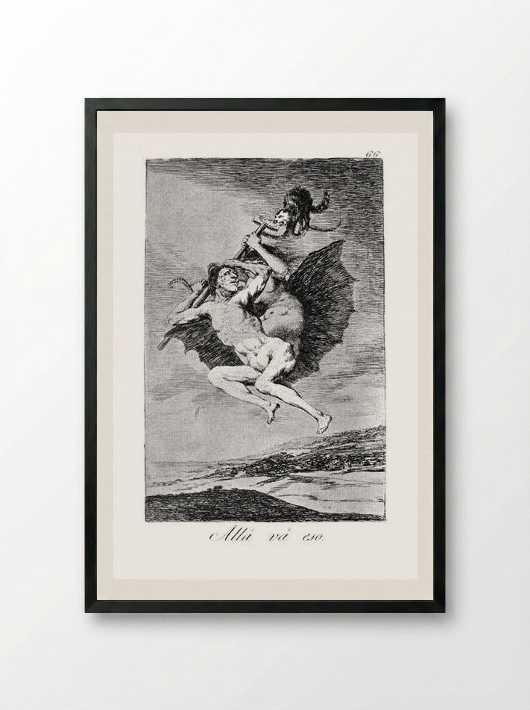 There it goes - Francisco Goya - Framed Print Black