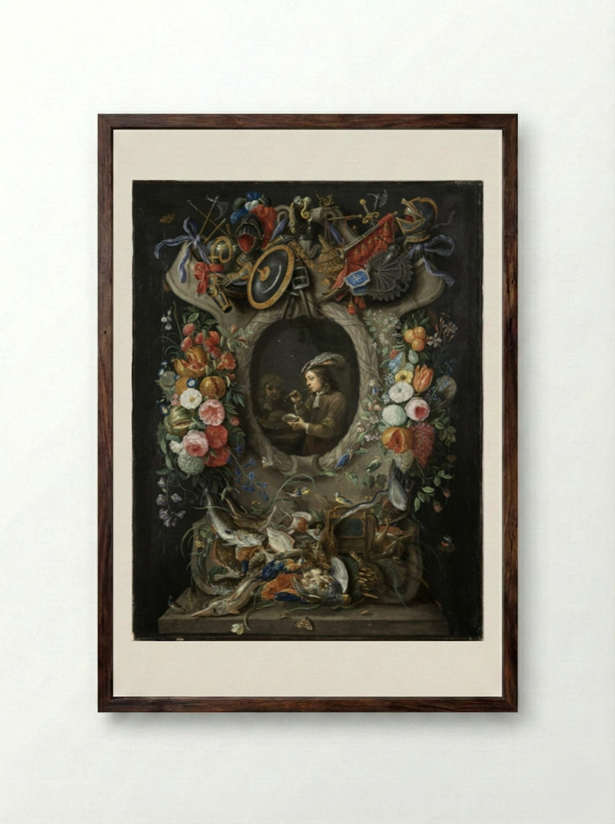 The Soap Bubbles - Jan van Kessel the Elder - Framed Print Dark Wood
