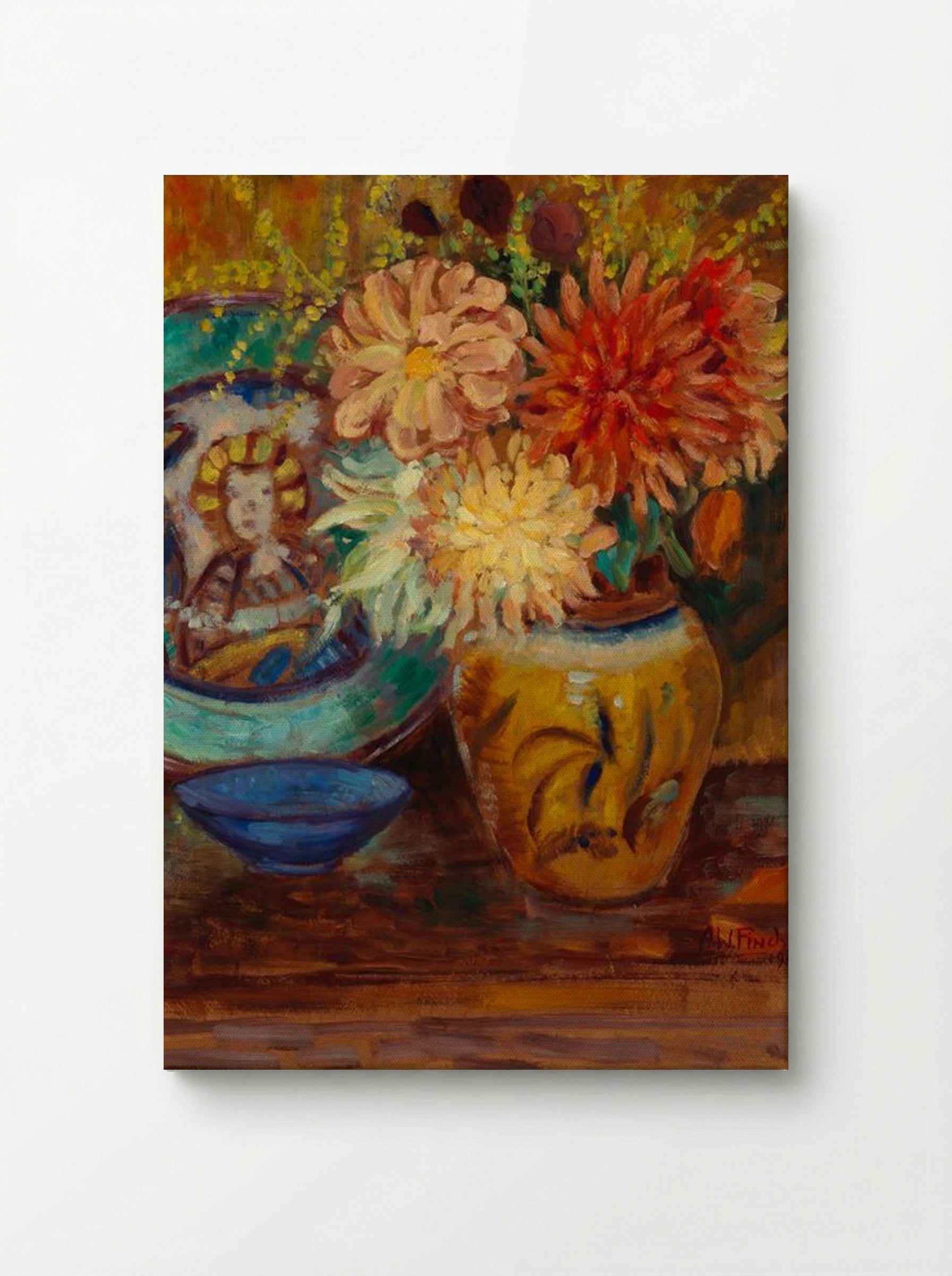 Chrysanthemums - Alfred William Finch - Canvas