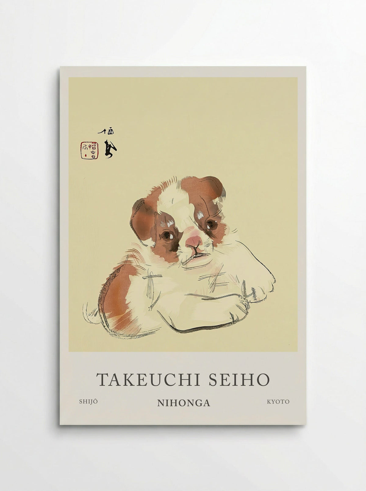 Takeuchi Seiho “Playful Pup” - Poster