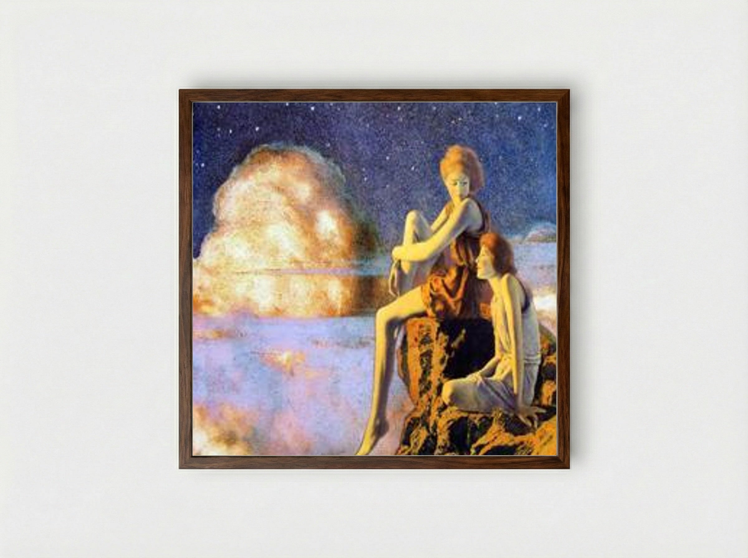 Contentment - Maxfield Parrish - Framed Print Dark Wood