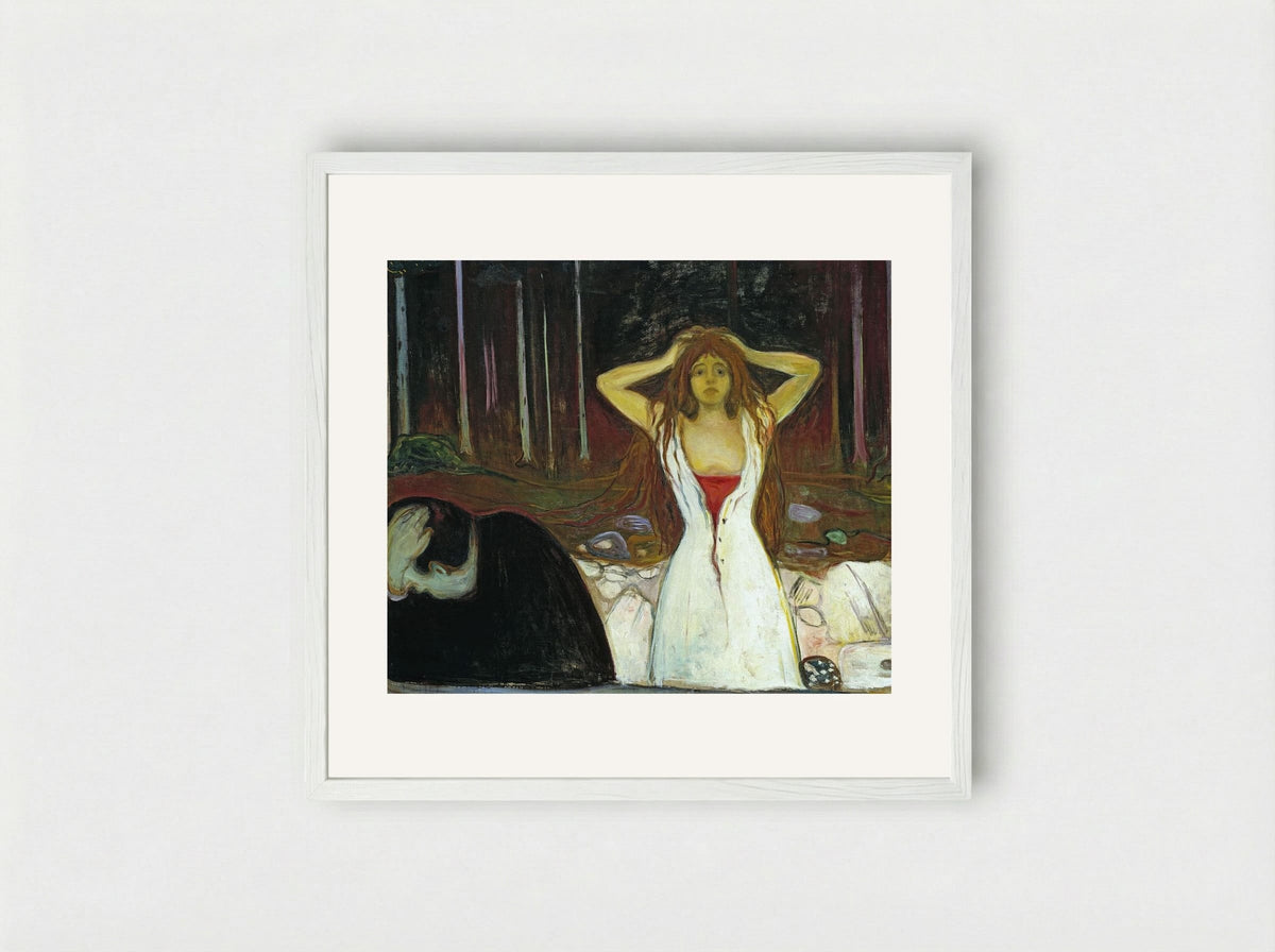 Ashes - Edvard Munch - Framed Print White