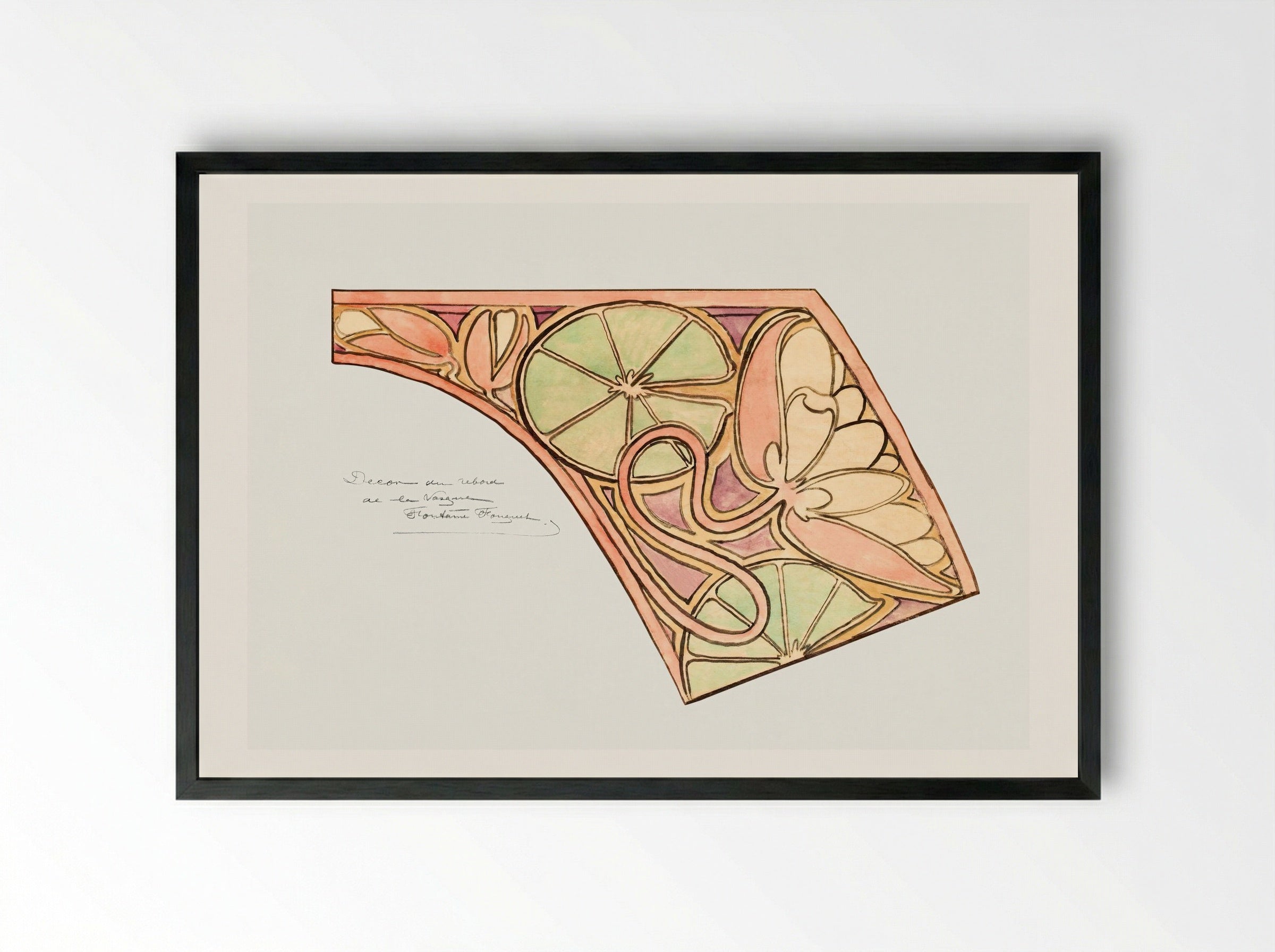 Design for the Fouquet Boutique Fountain - Alphonse Mucha - Framed Print Black