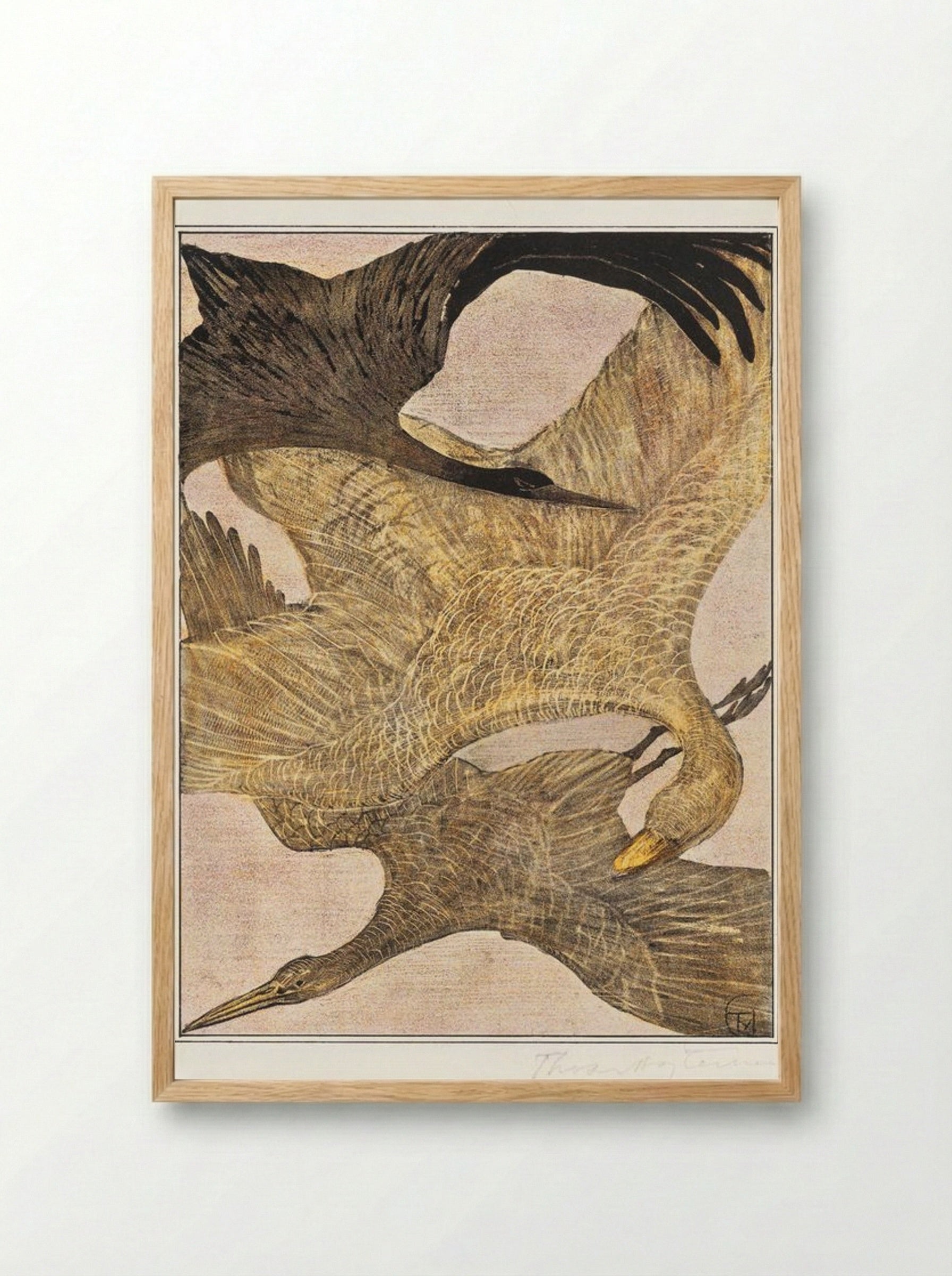 Drie vliegende vogels (Three Flying Birds) - Theo van Hoytema - Framed Print Wood