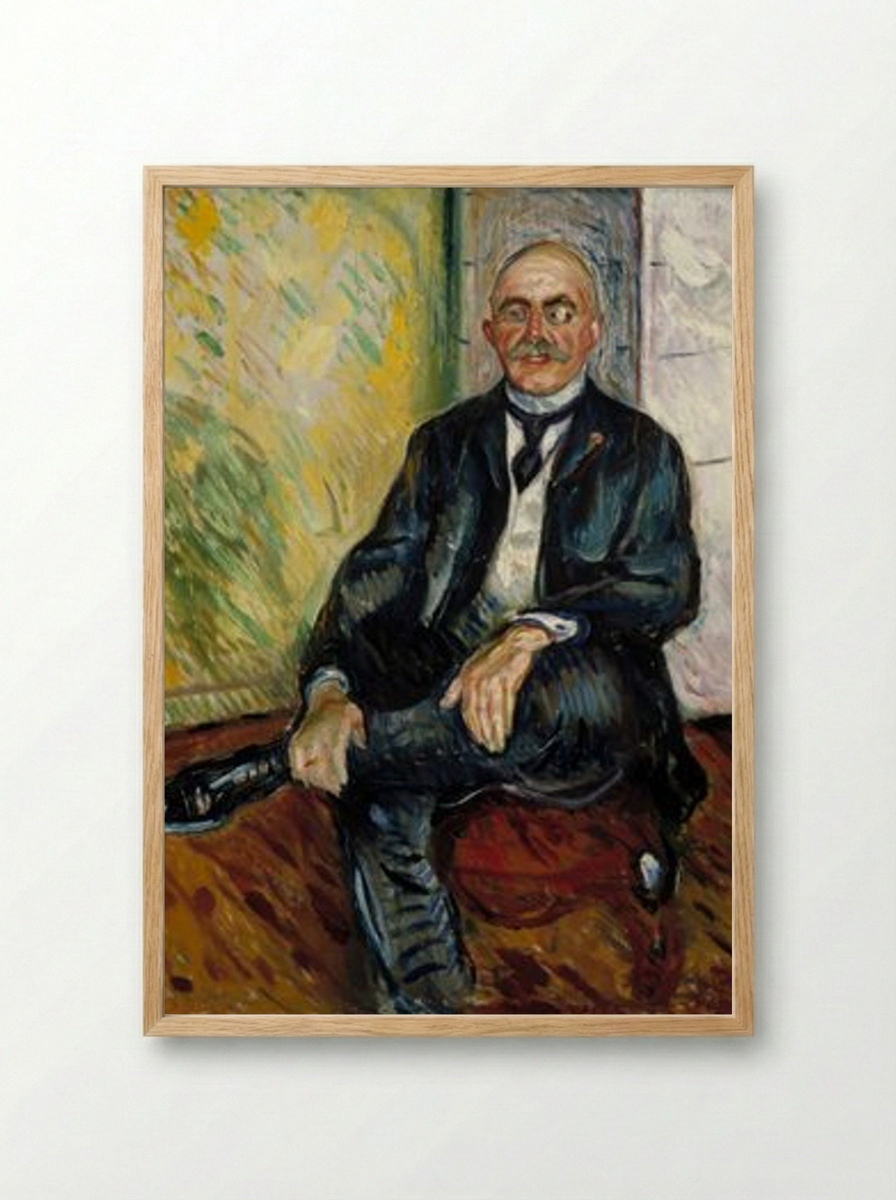 Portrait of Gustaf Schiefler - Edvard Munch - Framed Print Wood